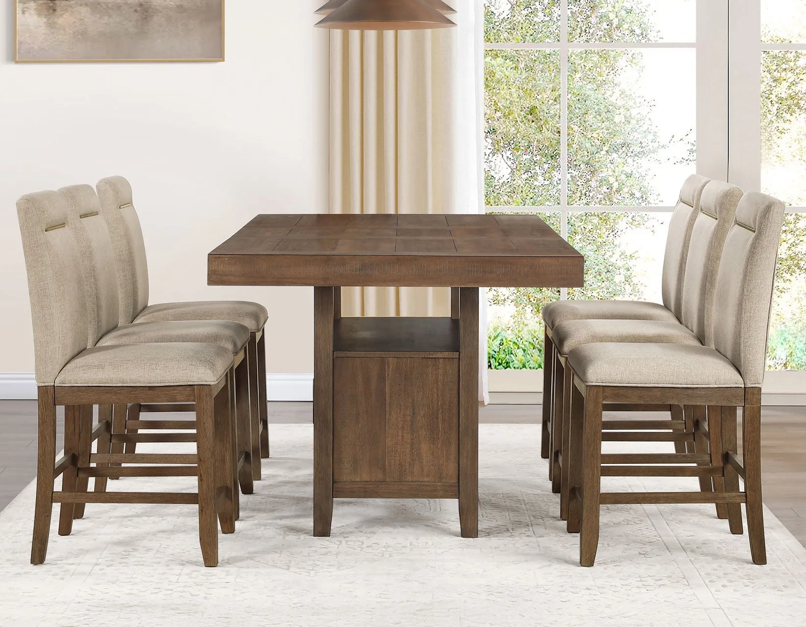 Garland Distressed Toffee Counter Height Dining Set - Image 3
