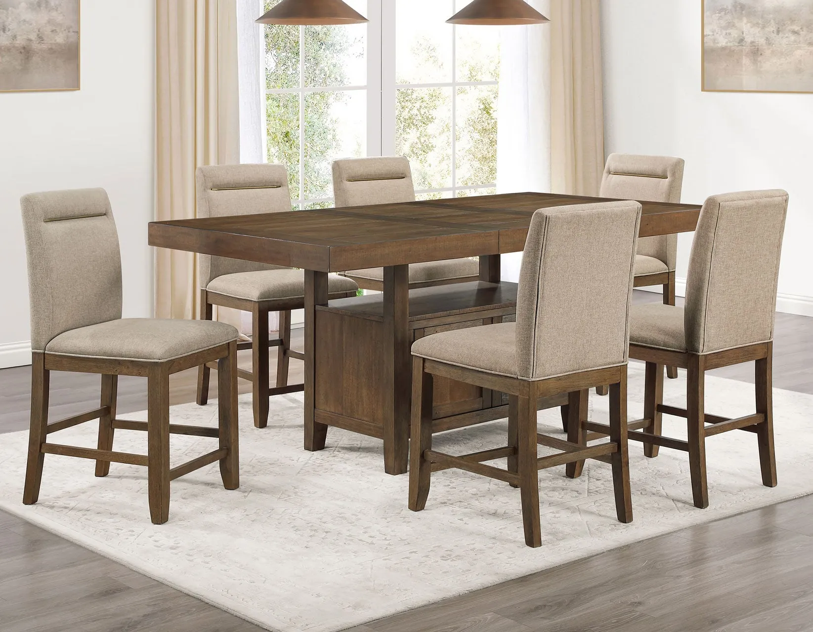 Garland Distressed Toffee Counter Height Dining Set - Image 4