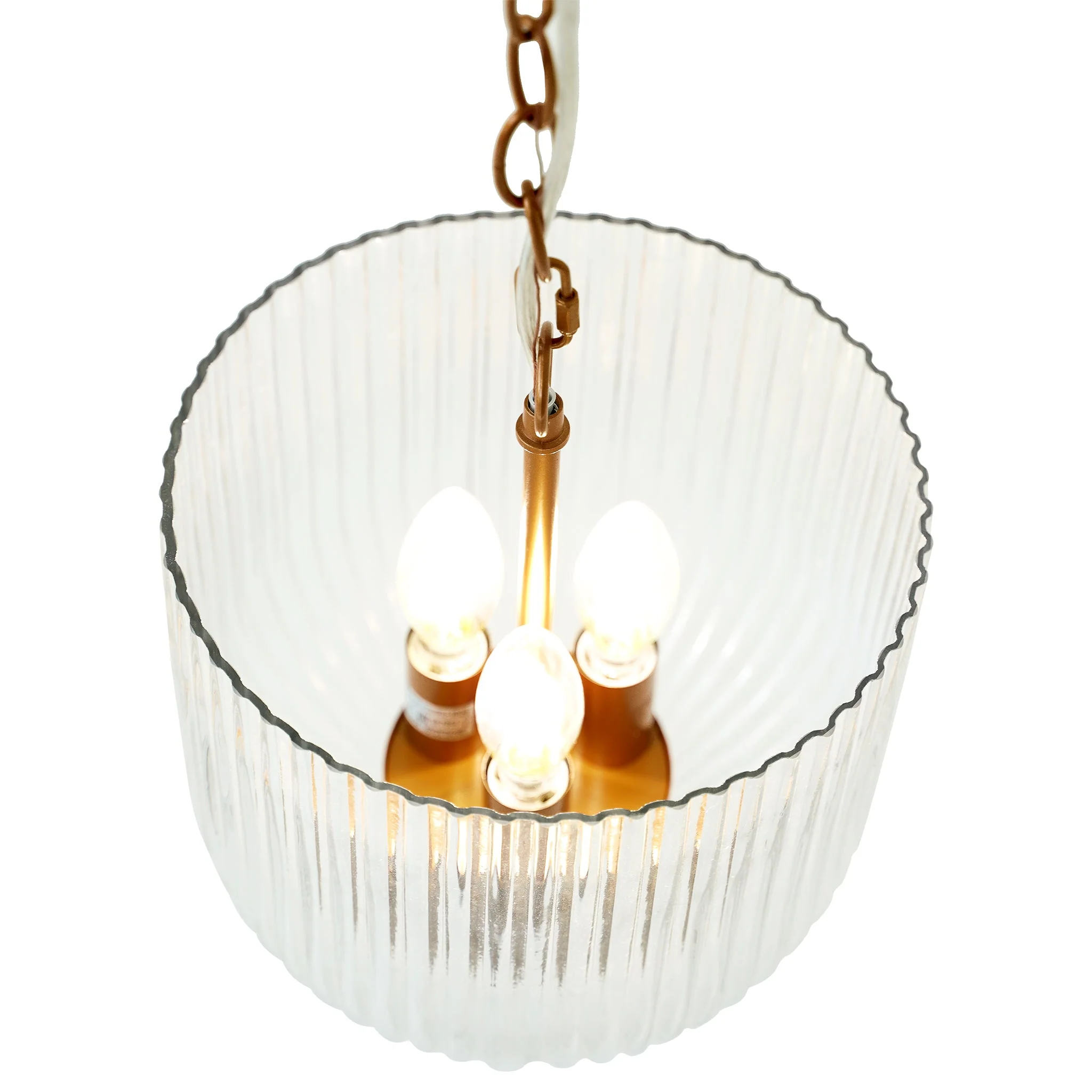 Garnet Pendant Lamp - Coarse Gold + Clear Glass - Image 4