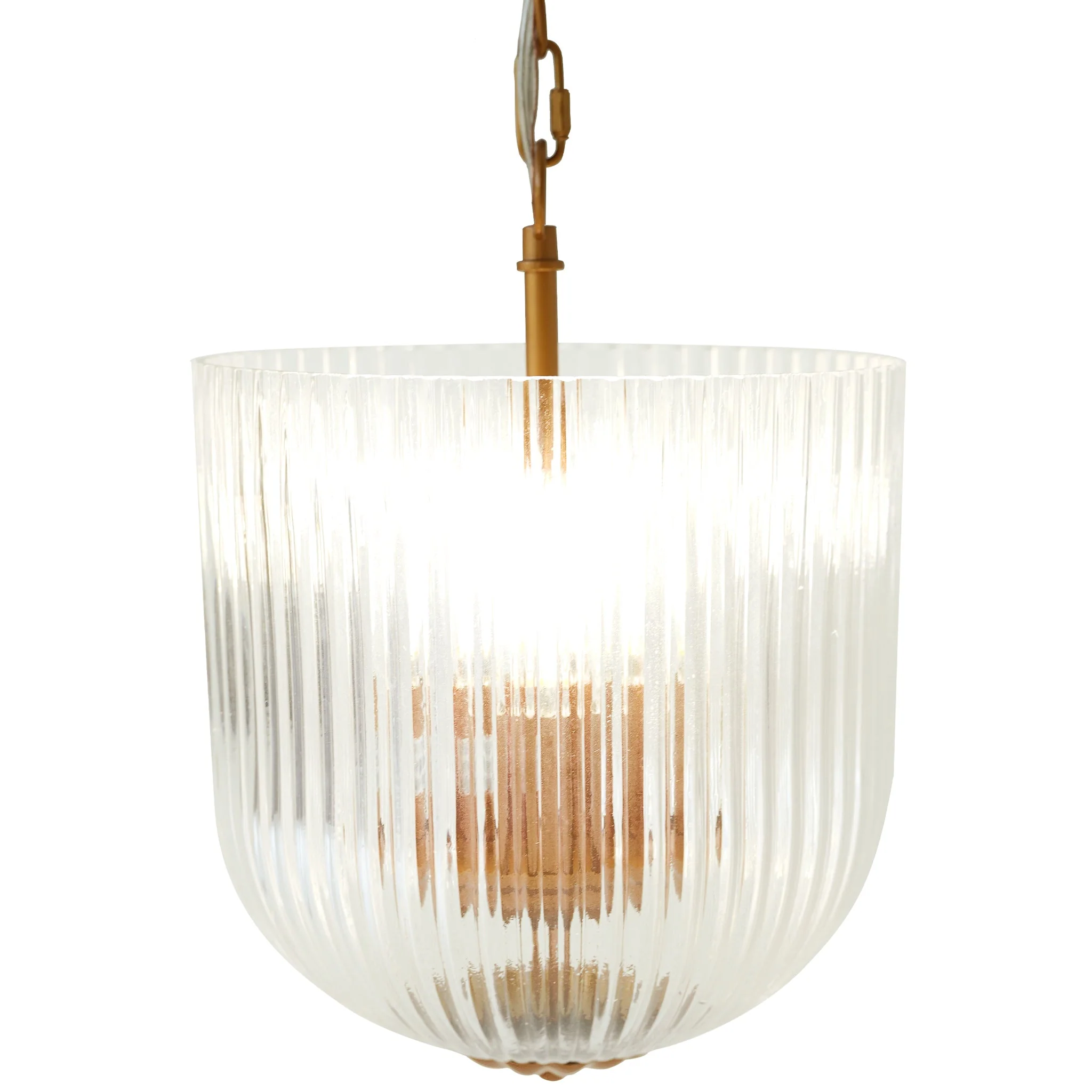 Garnet Pendant Lamp - Coarse Gold + Clear Glass - Image 6
