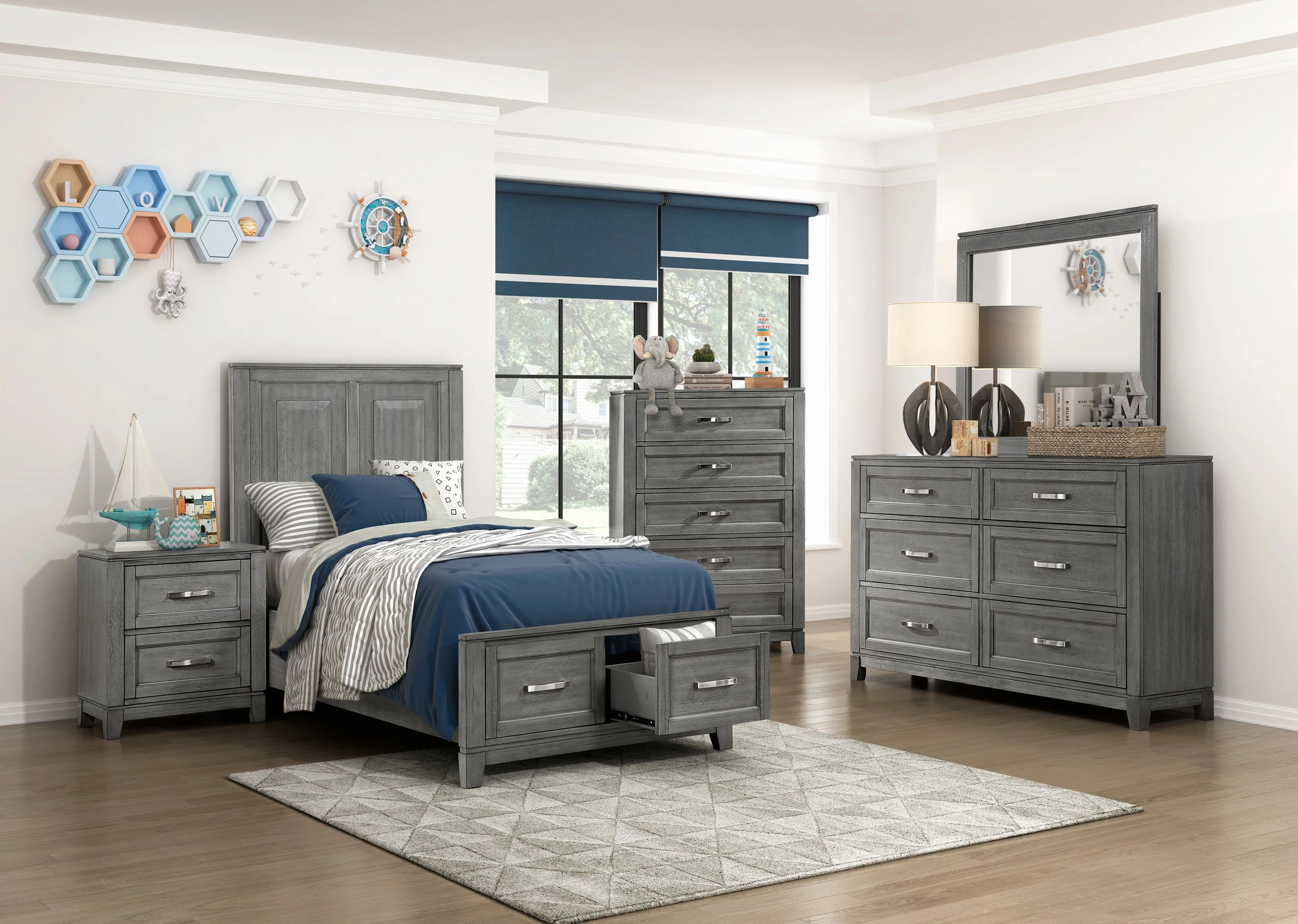 Garretson Gray Storage Platform Youth Bedroom Set