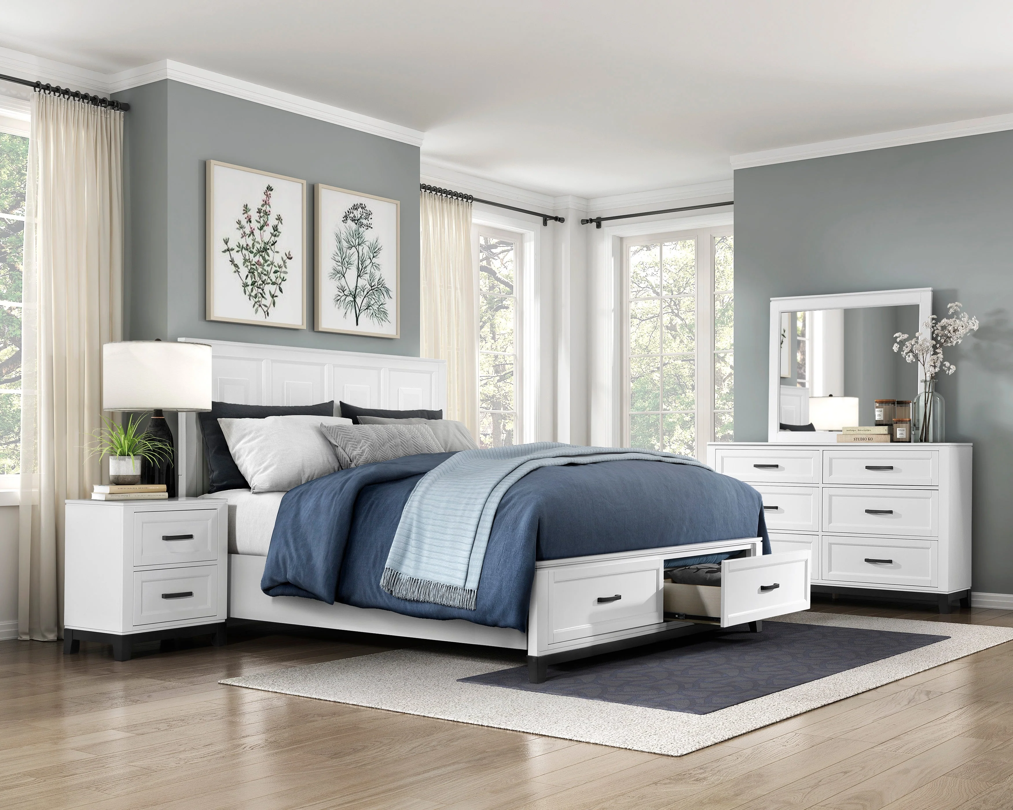 Garretson White Queen Storage Platform Bed - Image 6