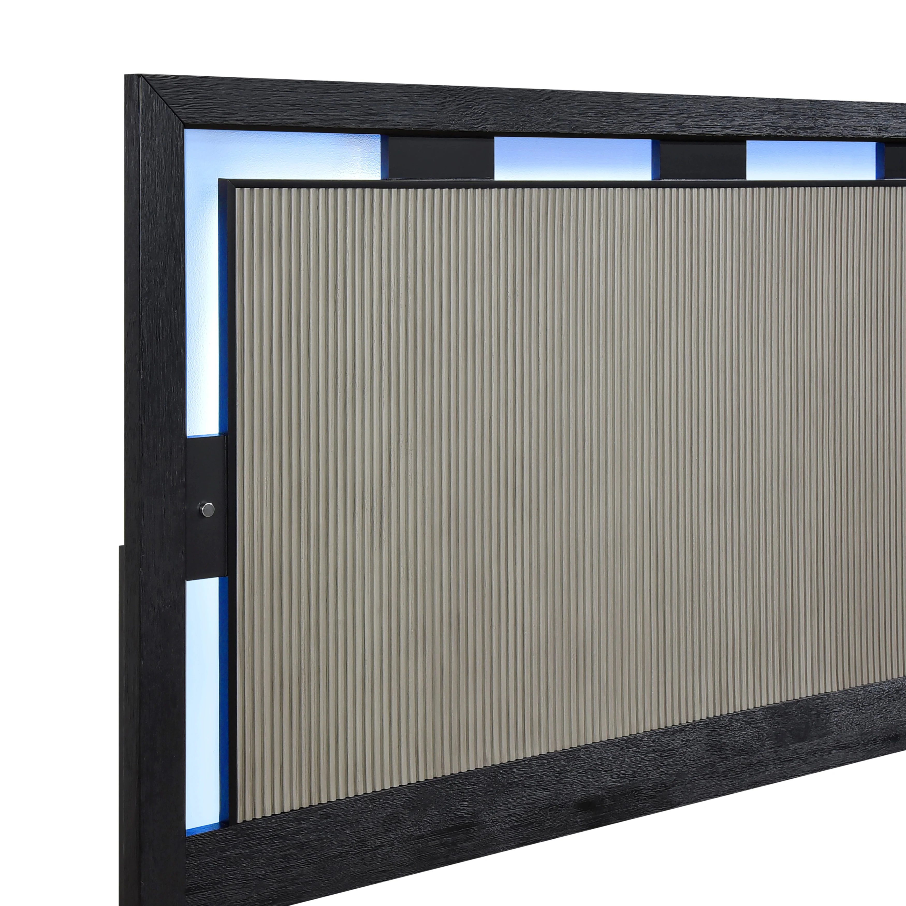 Garrison Charcoal & Gray Queen LED Panel Bed - Image 3