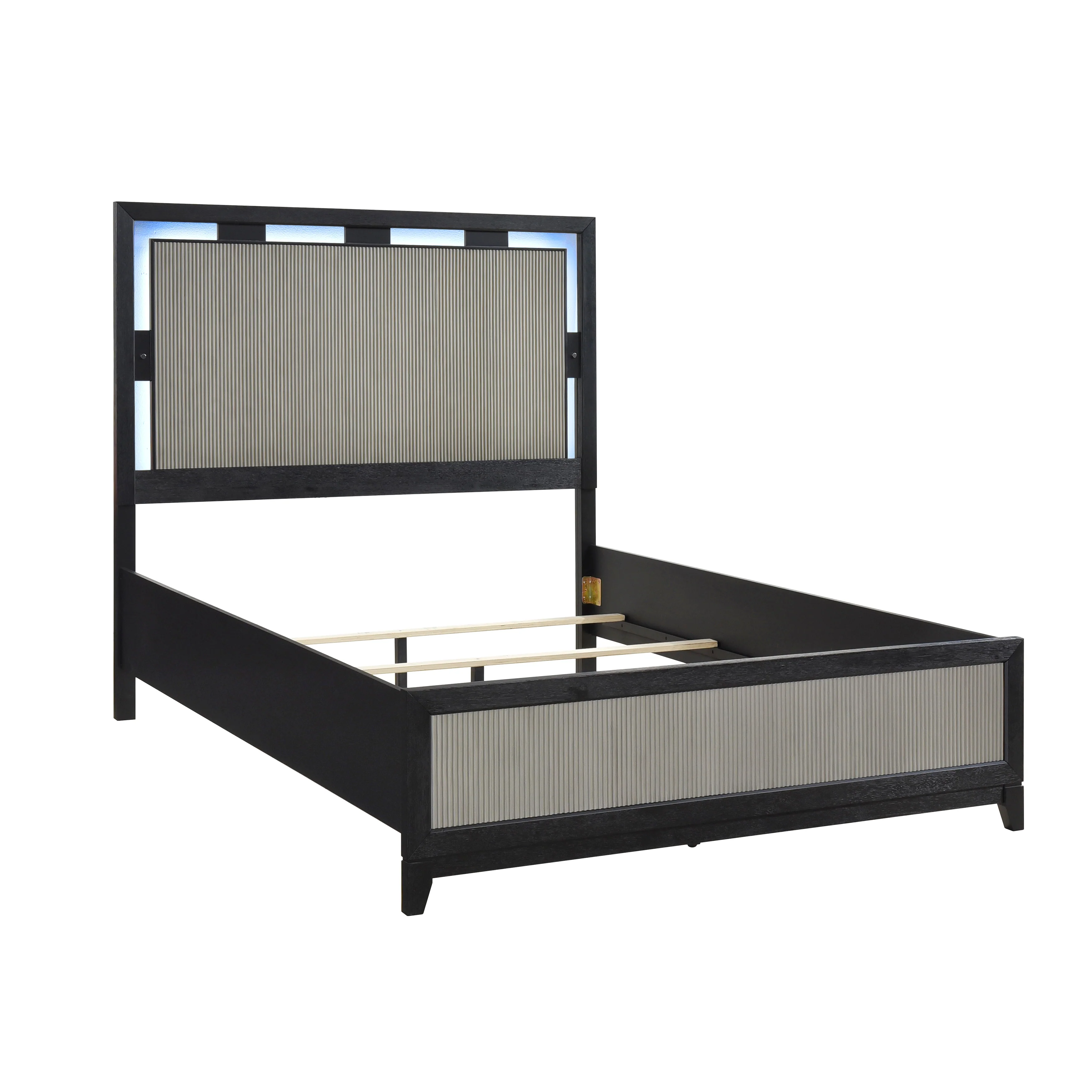 Garrison Charcoal & Gray Queen LED Panel Bed - Image 9
