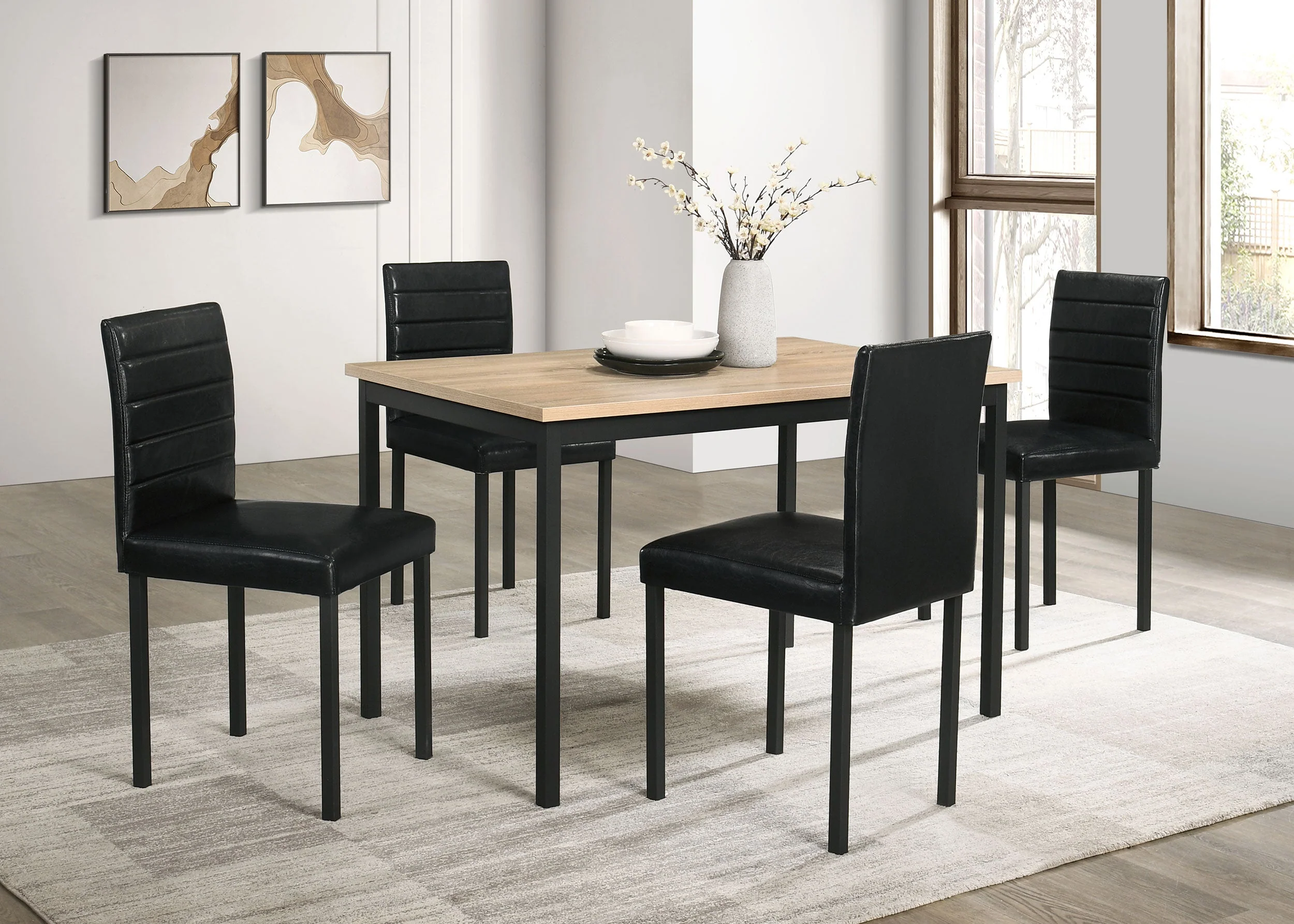 Garza Black Upholstered Dining Side Chair (Set of 4) - Image 12