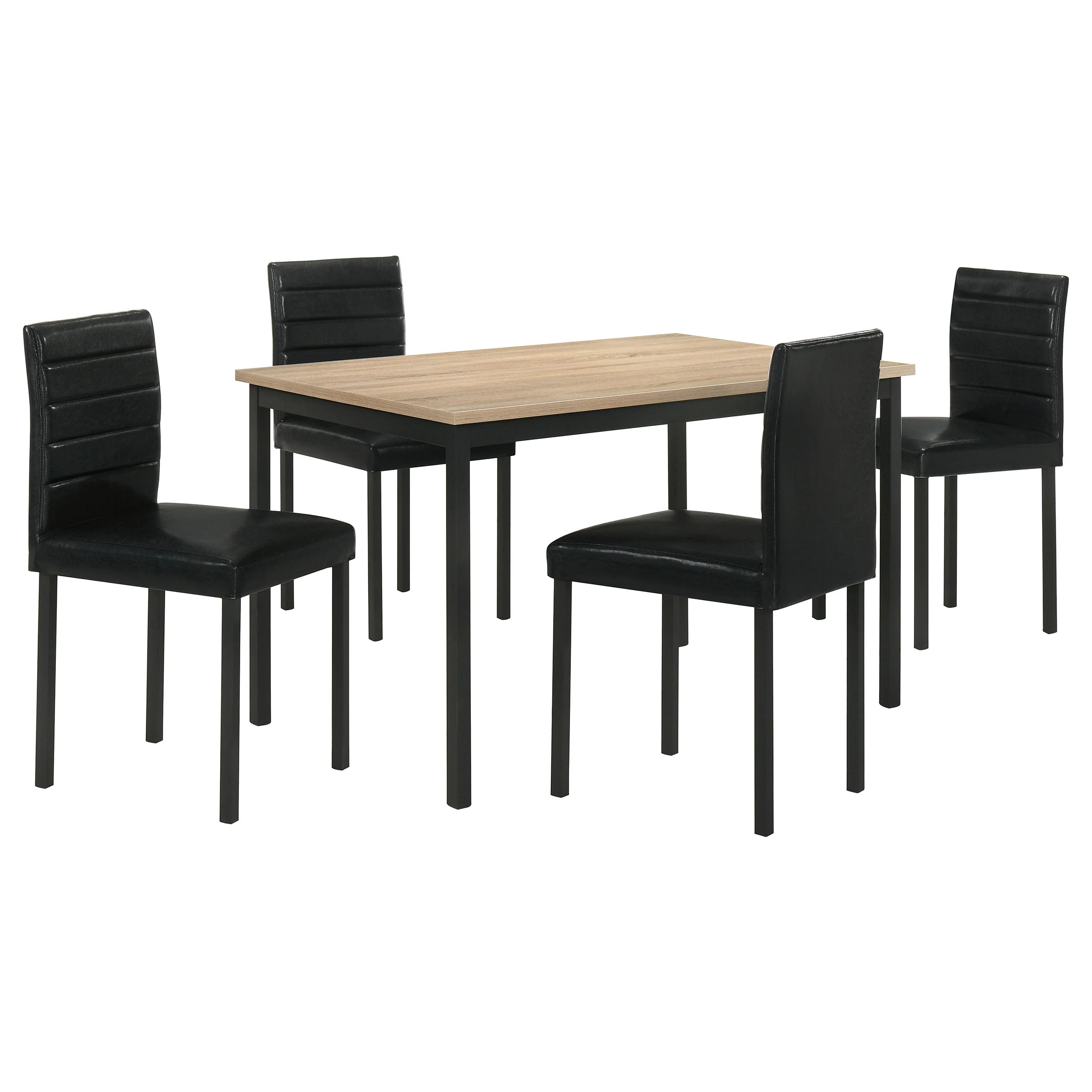 Garza Greige Oak/Black 5-piece Rectangular Dining Table - Image 2