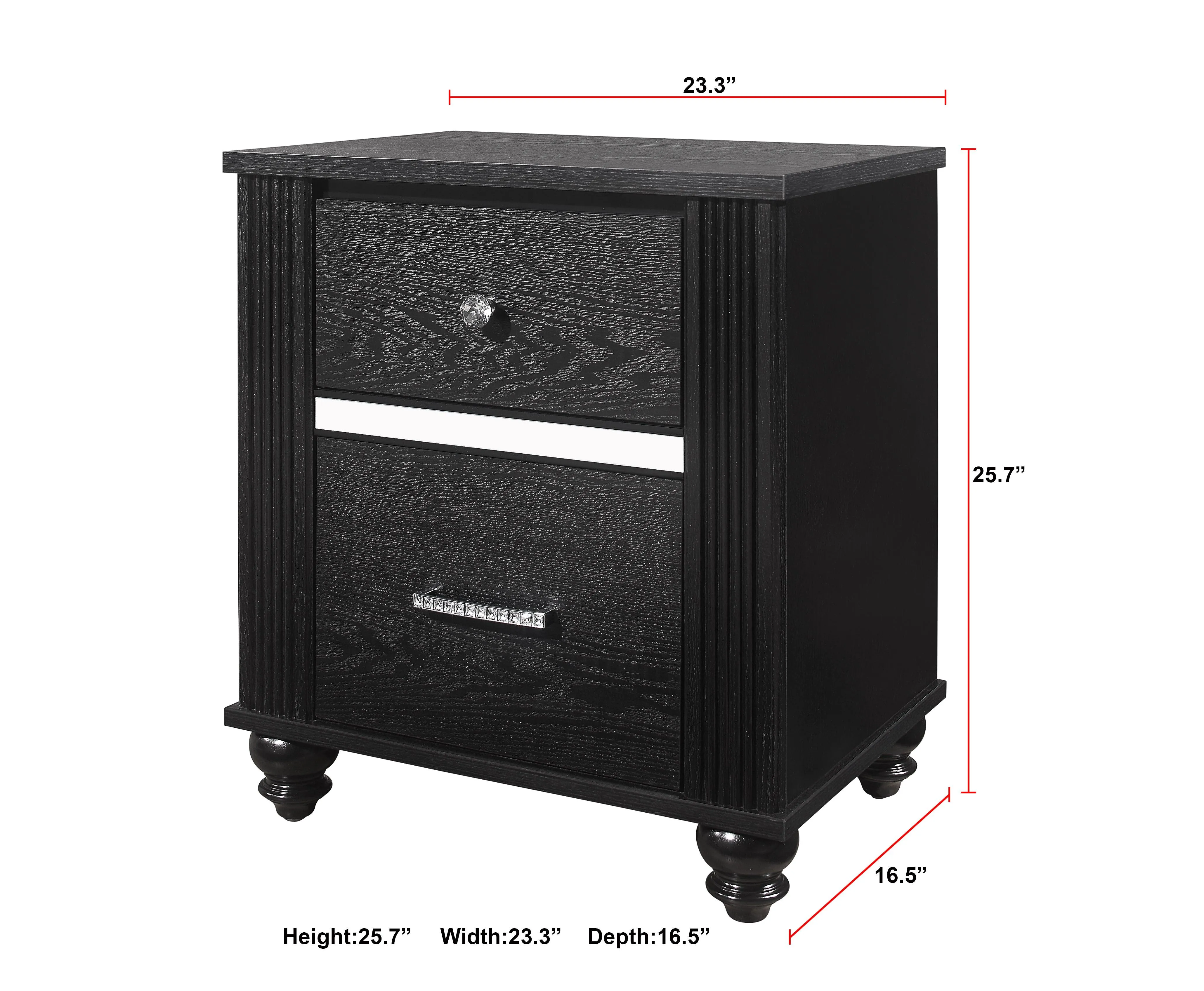 Gaston Black Nightstand - Image 4