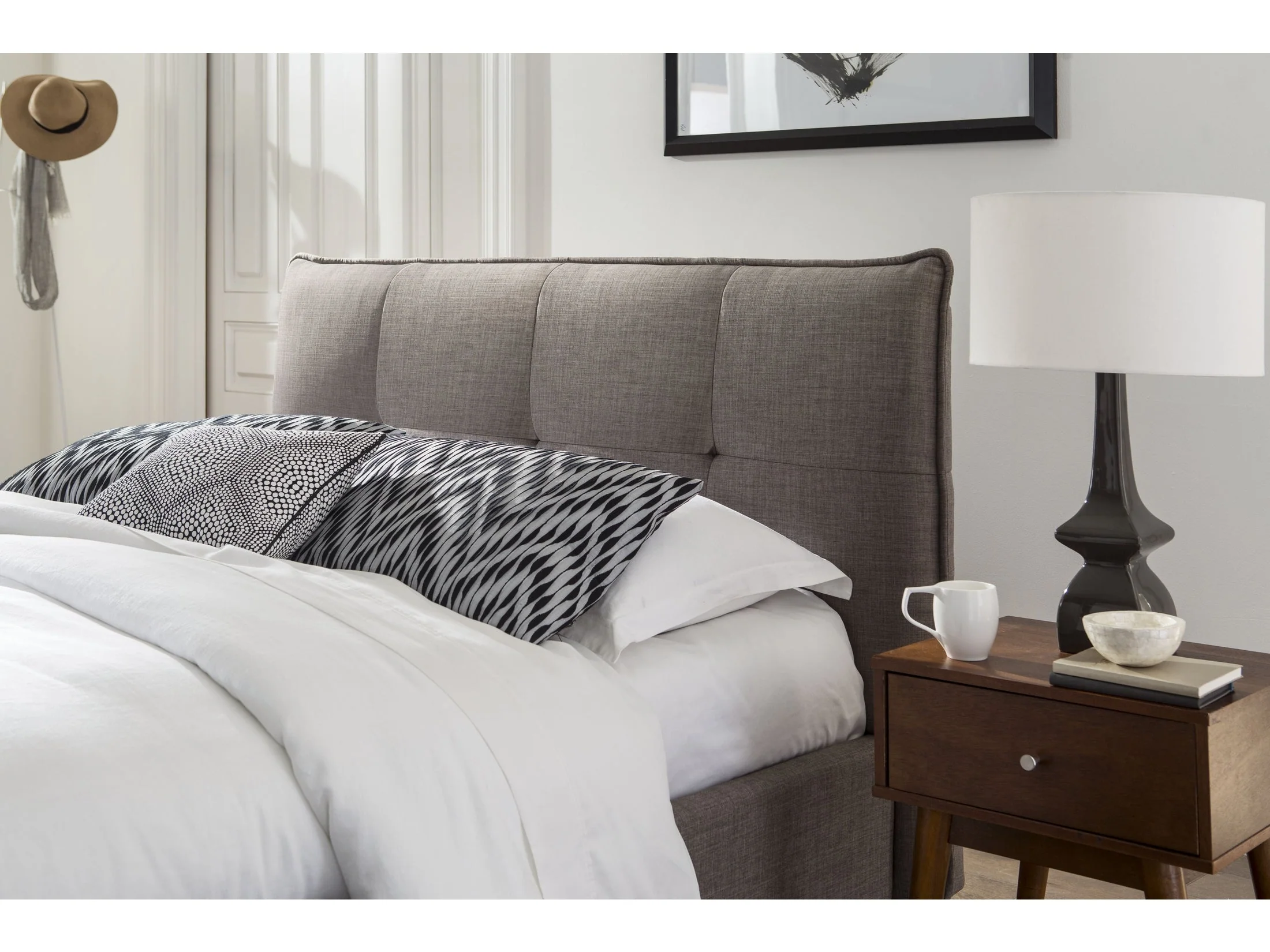 Geneva - Adona Dolphin California King Upholstered Headboard