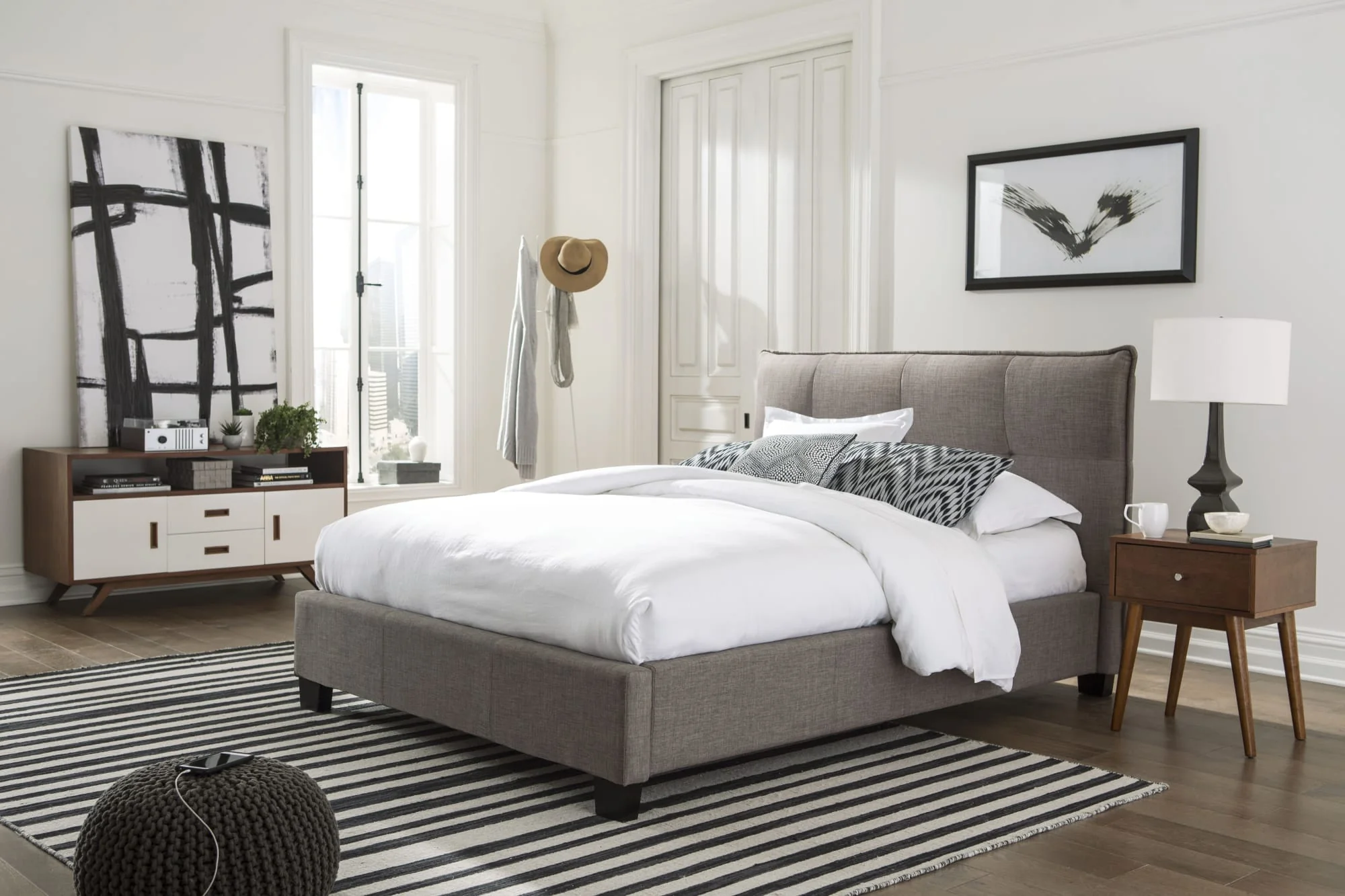 Geneva - Adona Dolphin King Upholstered Footboard Storage Bed - Image 2