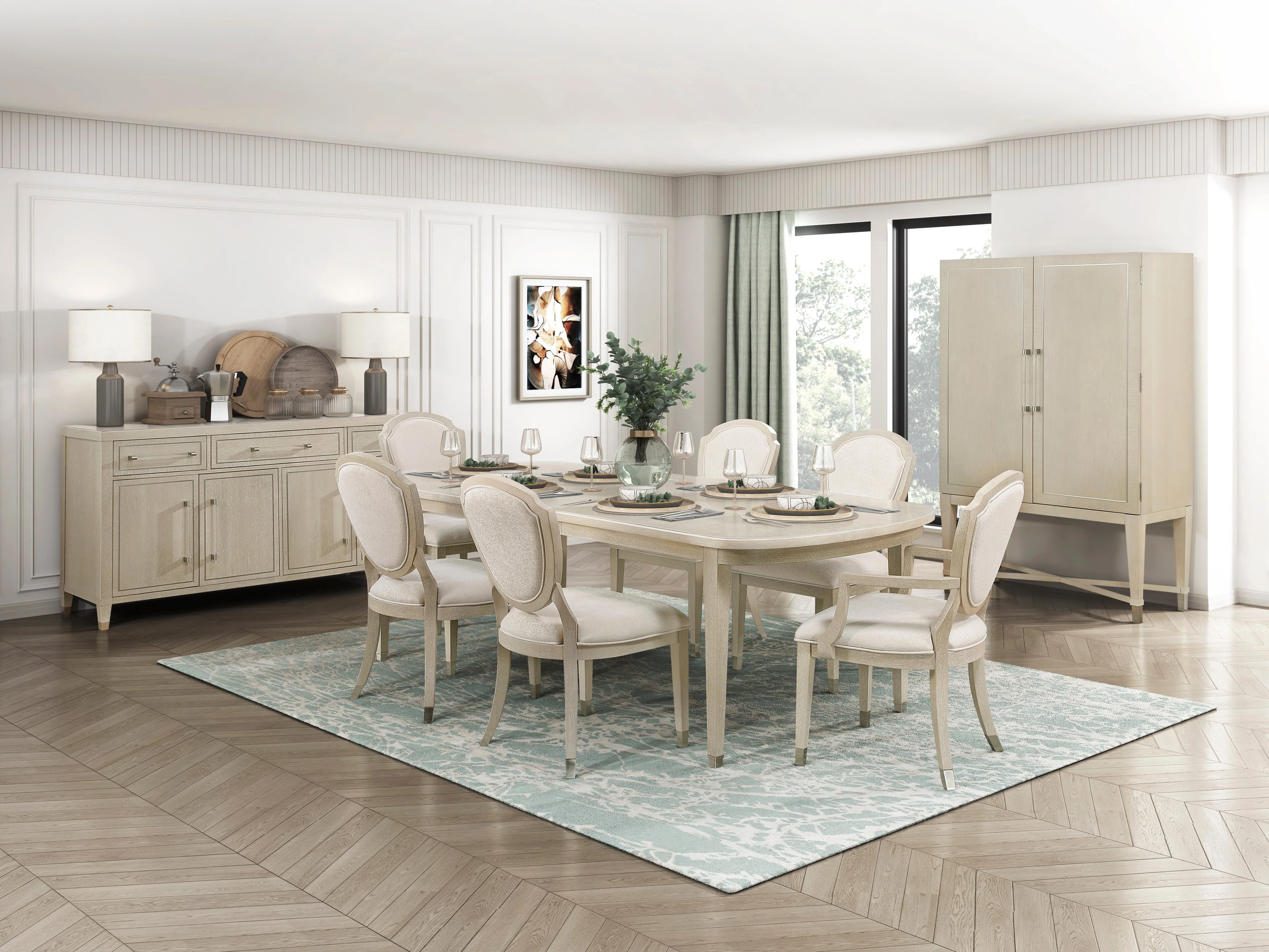 Genoa Light Oak/Ivory Dining Arm Chair, Set of 2 - Image 5