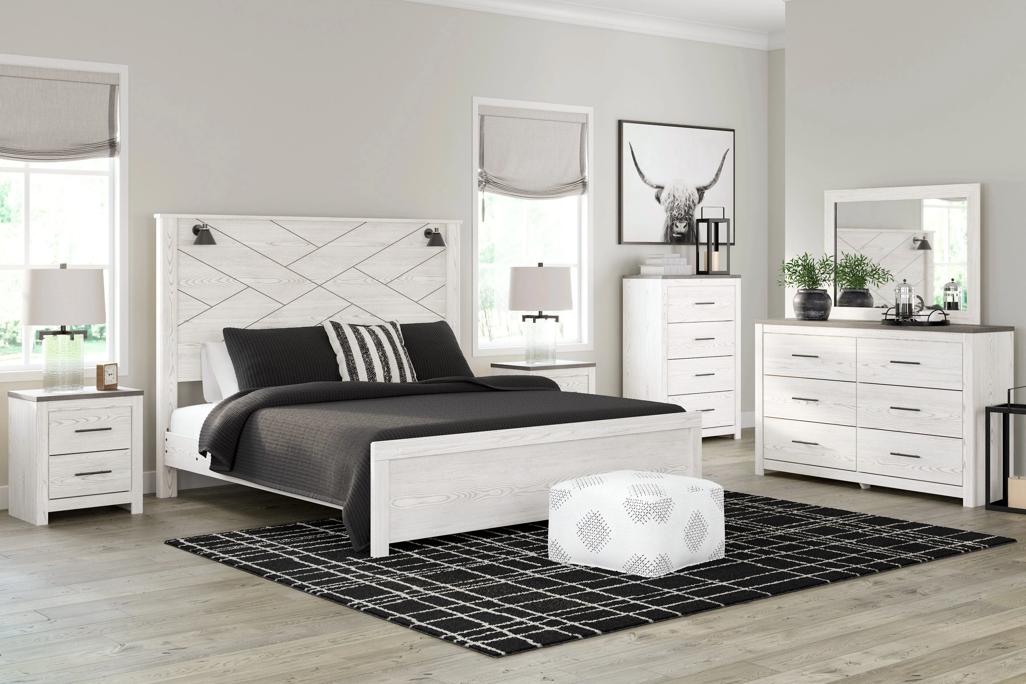 Gerridan White/Gray LED Panel Bedroom Set - Image 2