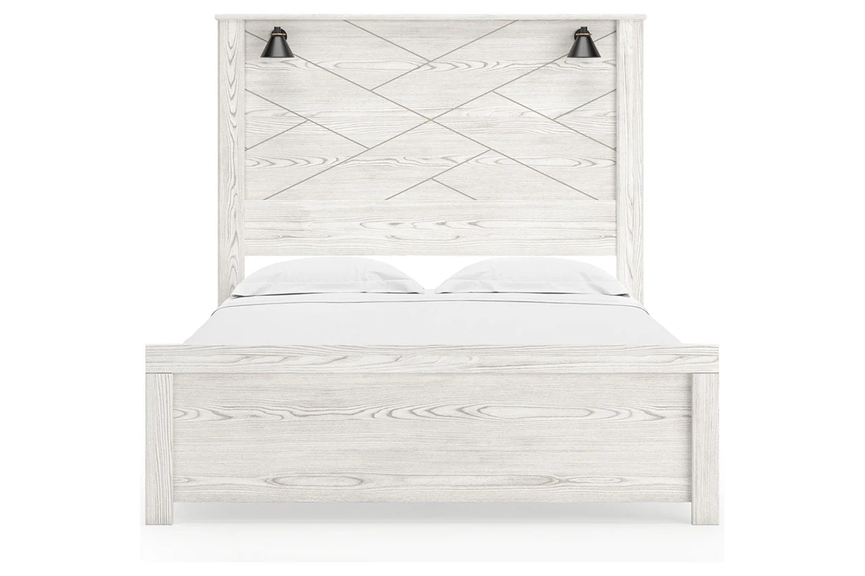 Gerridan White Queen LED Panel Bed - Image 3