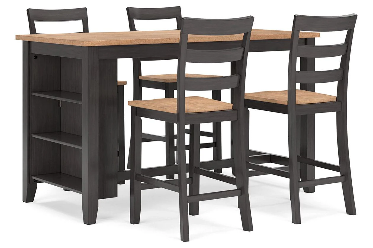 Gesthaven Natural/Brown Counter Height Dining Table and 4 Barstools - Image 4