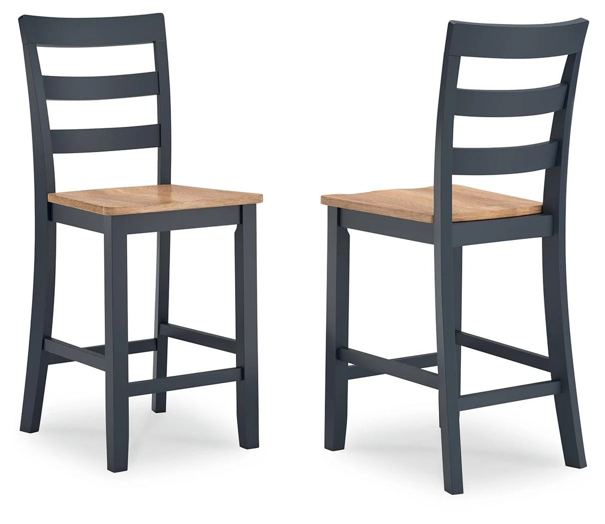 Gesthaven Natural/Blue Counter Height Barstool, Set of 2 - Image 2