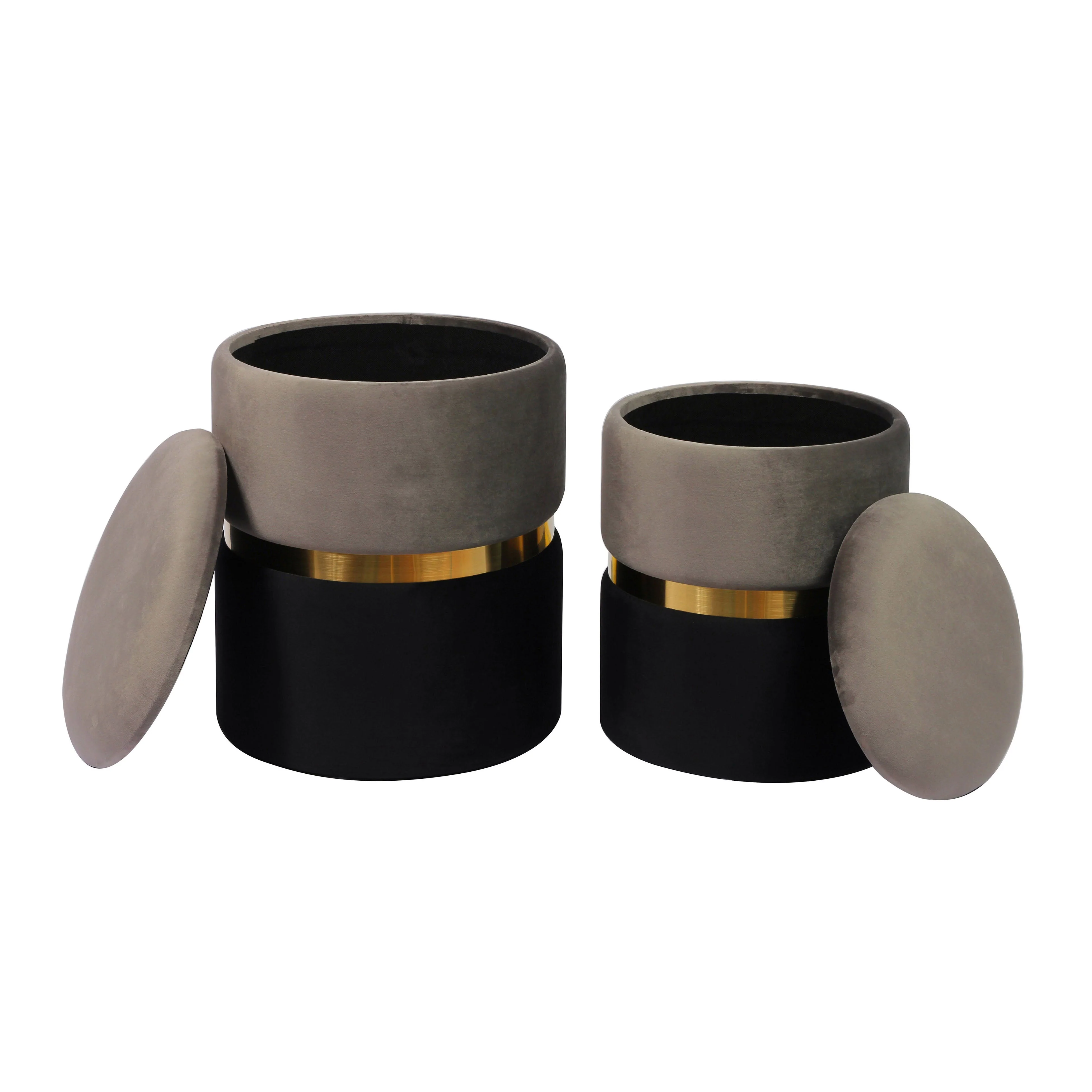 Gigi Grey Storage Ottomans - Set of 2 - Image 3