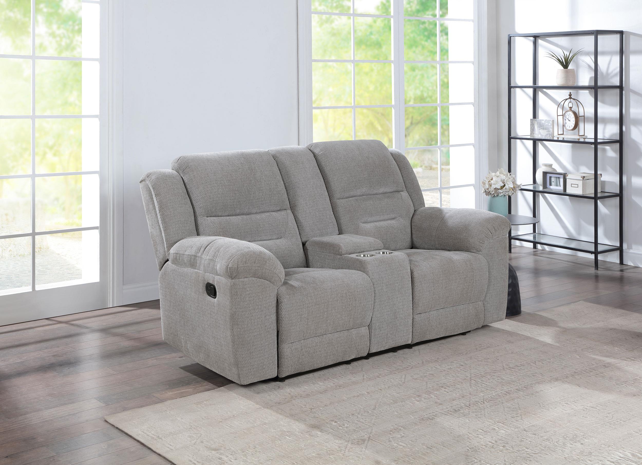 Gilson Gray Chenille Reclining Loveseat