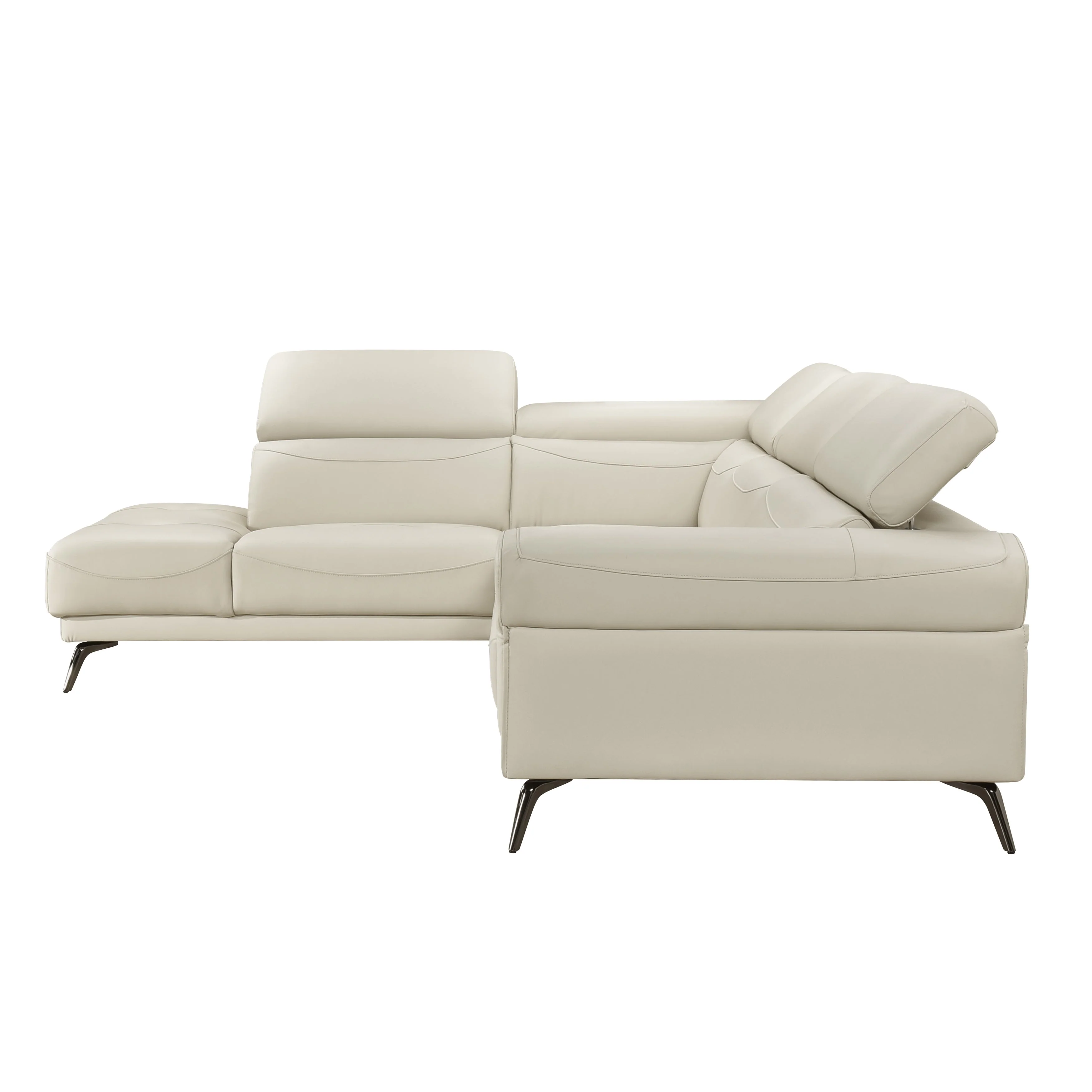 Giselle Beige Leather 2-Piece Sectional with Left Chaise - Image 12