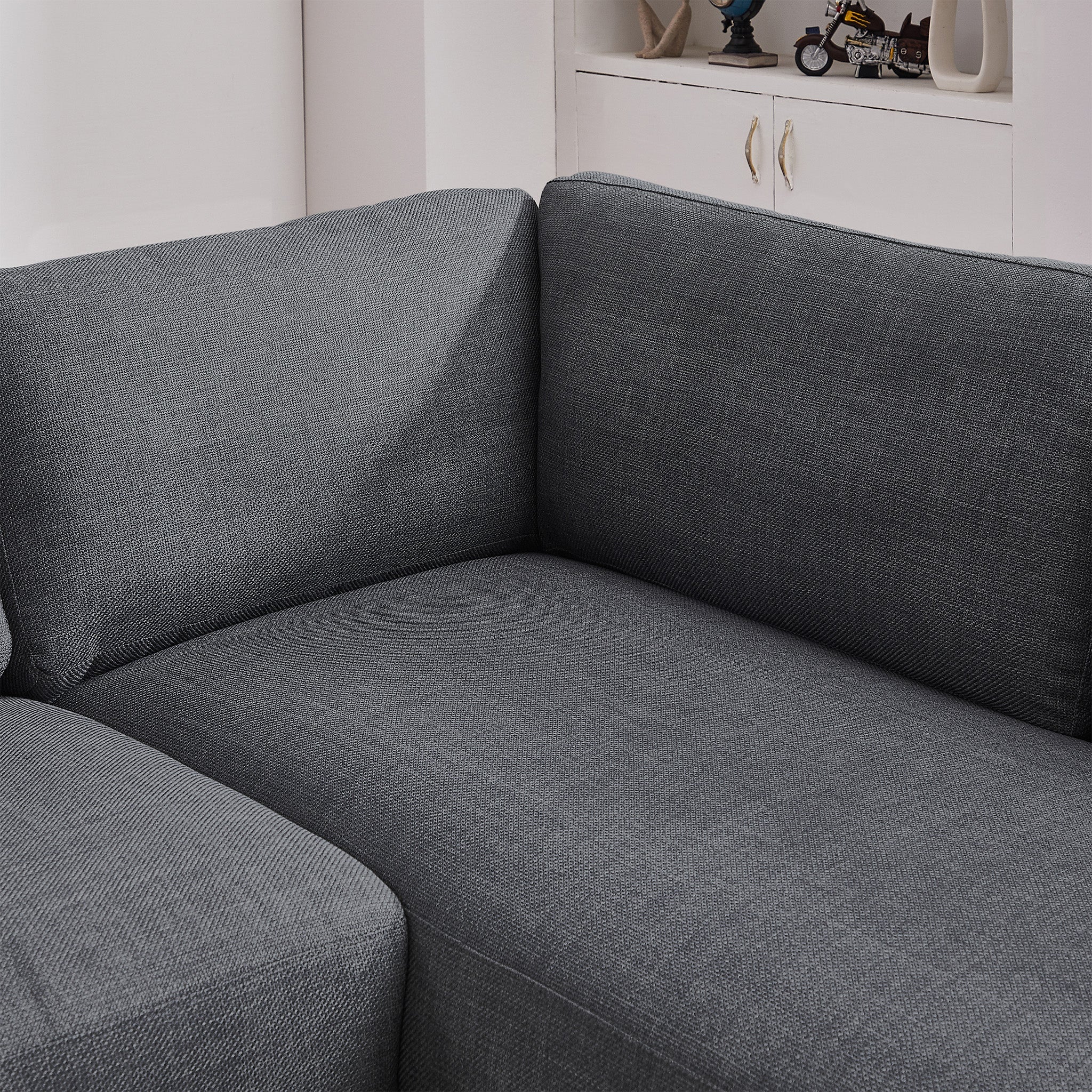 Glander Grey Fabric Right-Facing Sectional Sofa - Image 5