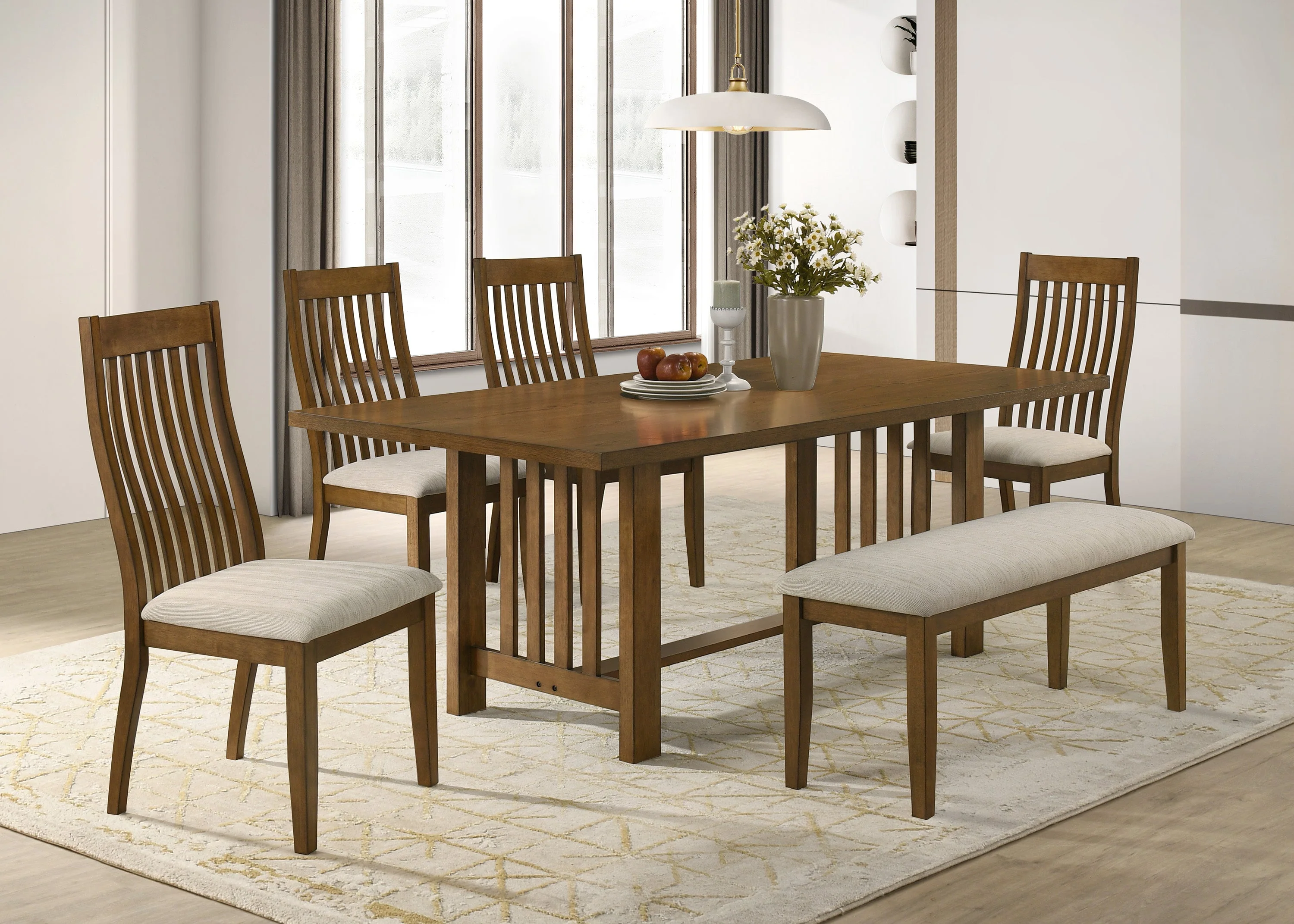 Glendale Beige/Brown Dining Bench - Image 4