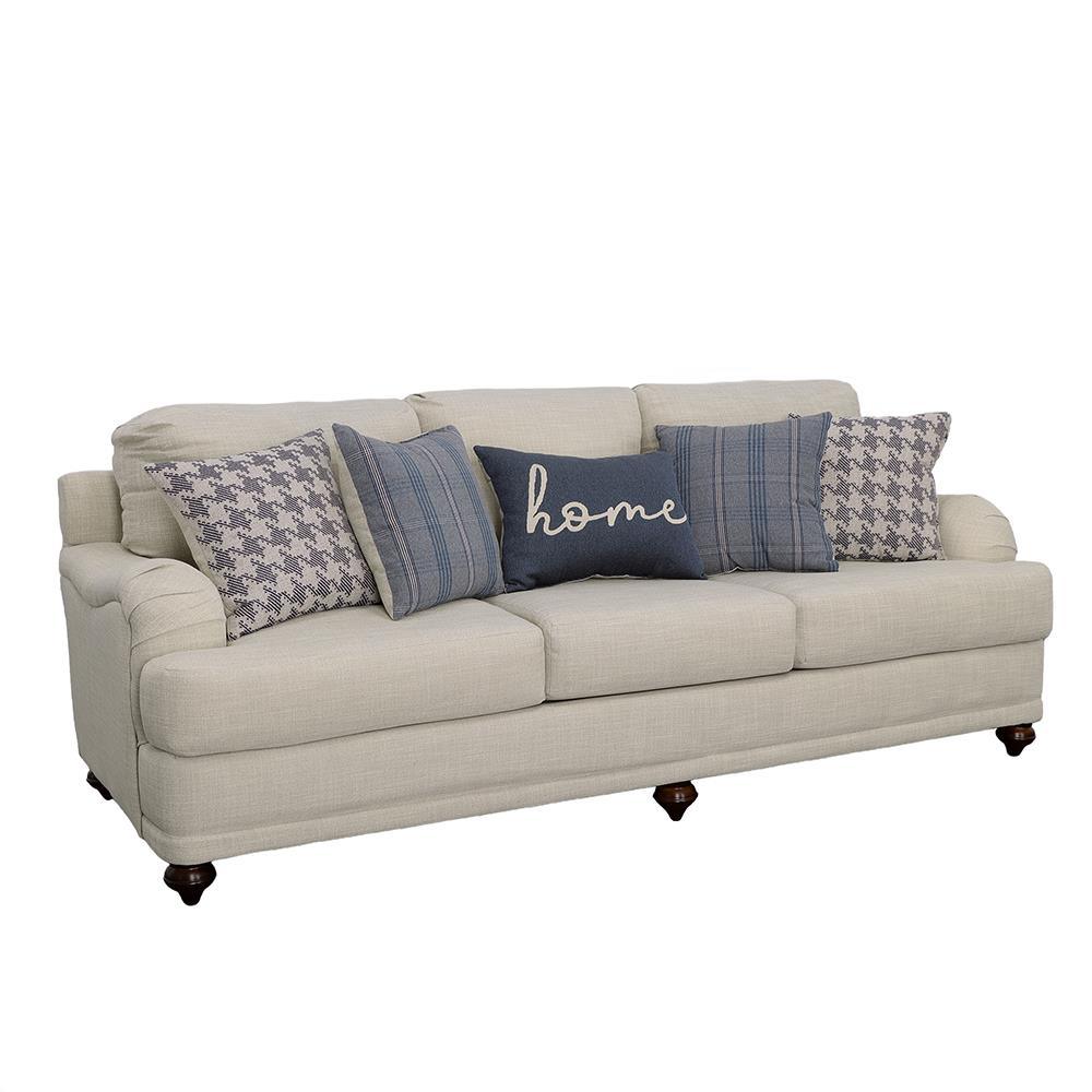 Glenn Upholstered English Arm Sofa Light Grey and Blue - Image 3