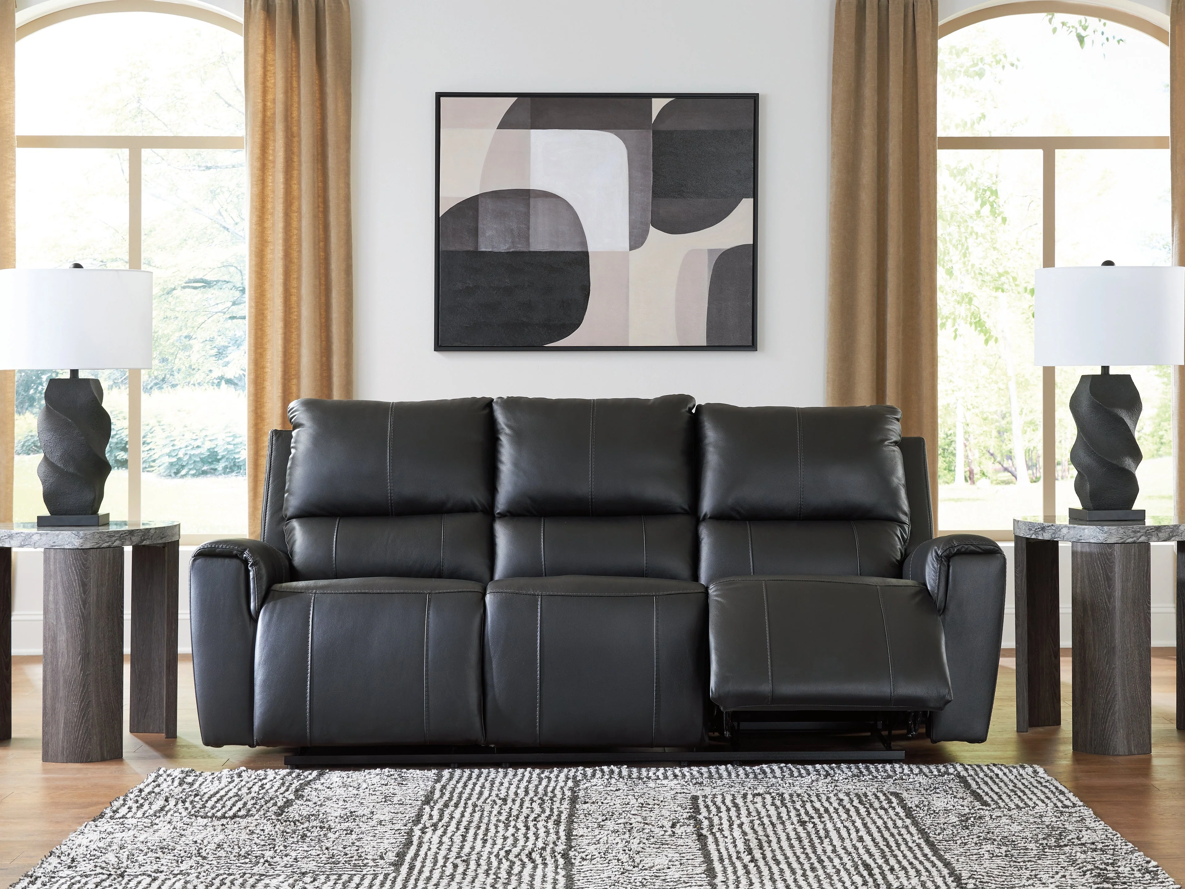 Glossmore Black Reclining Sofa - Image 6