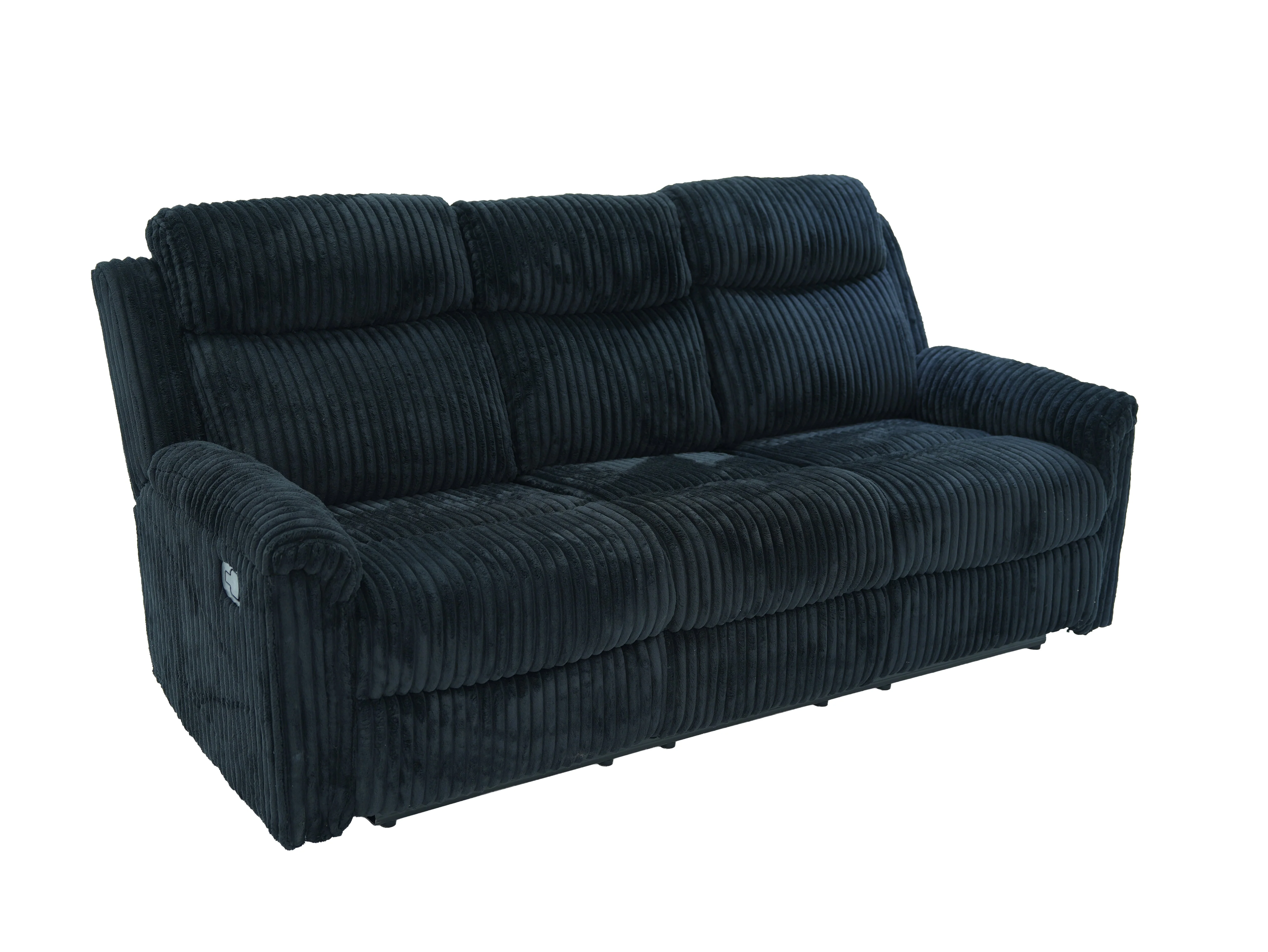 Grace Black Corduroy 3-Piece Reclining Set - Image 12