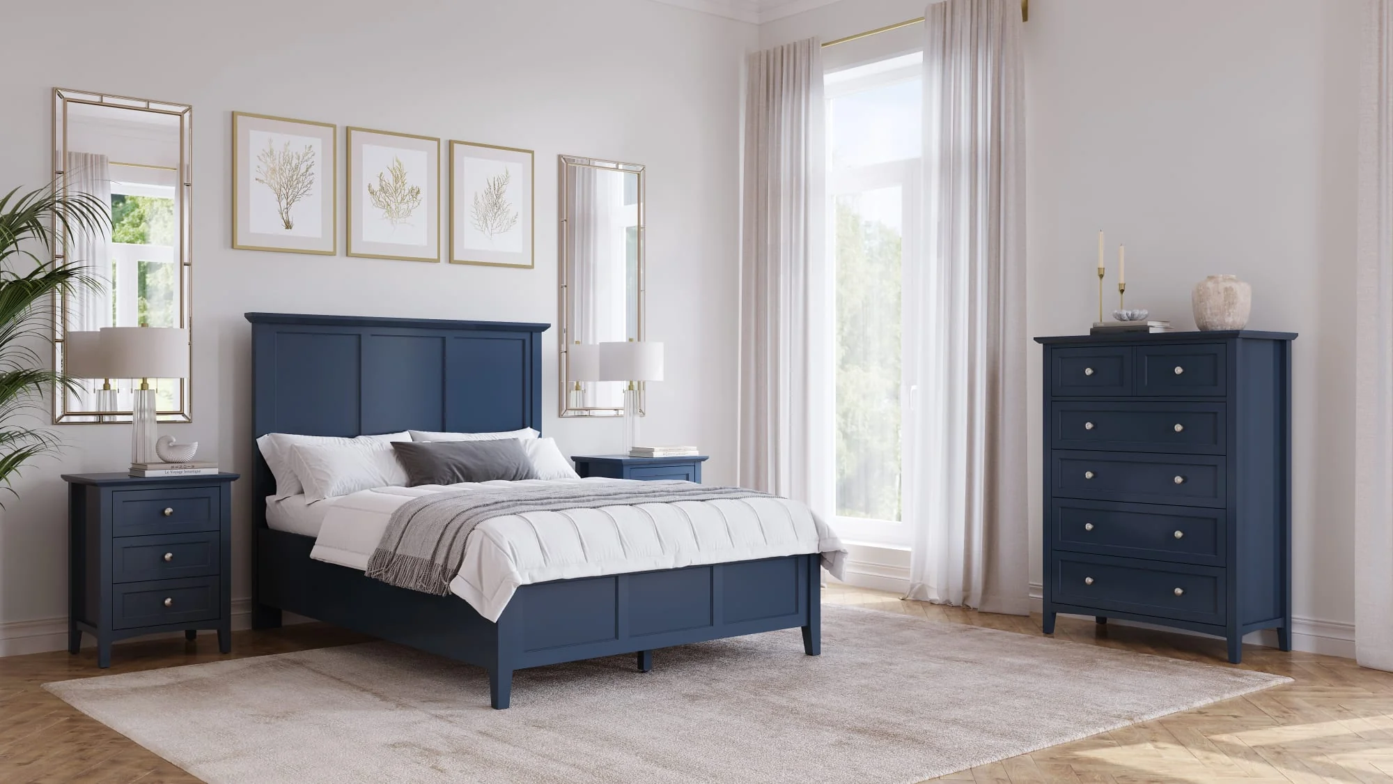 Grace Blueberry Twin Panel Bed - Image 10