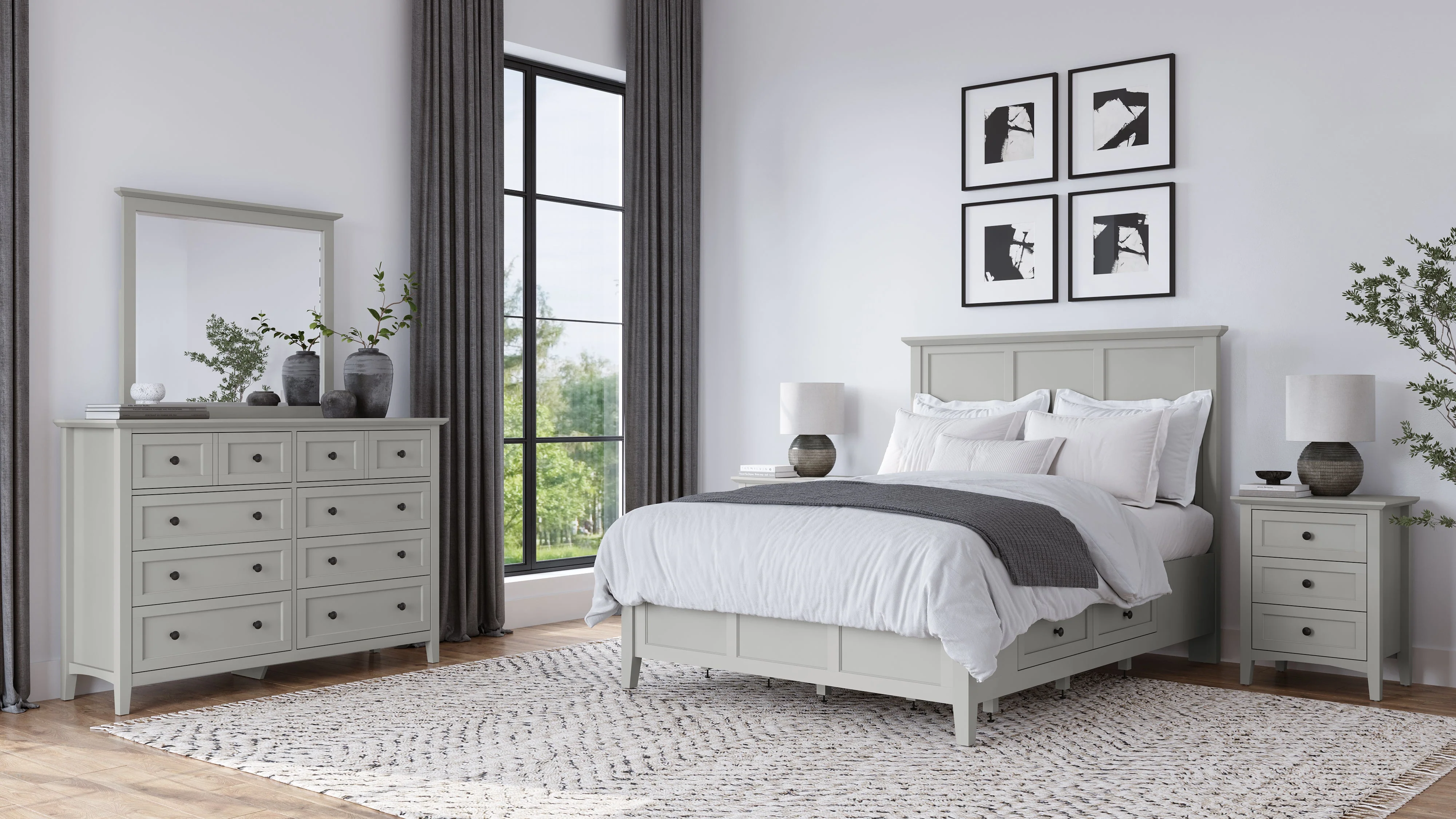 Grace Four Drawer California King Platform Storage Bed in Elephant Gray - Image 9