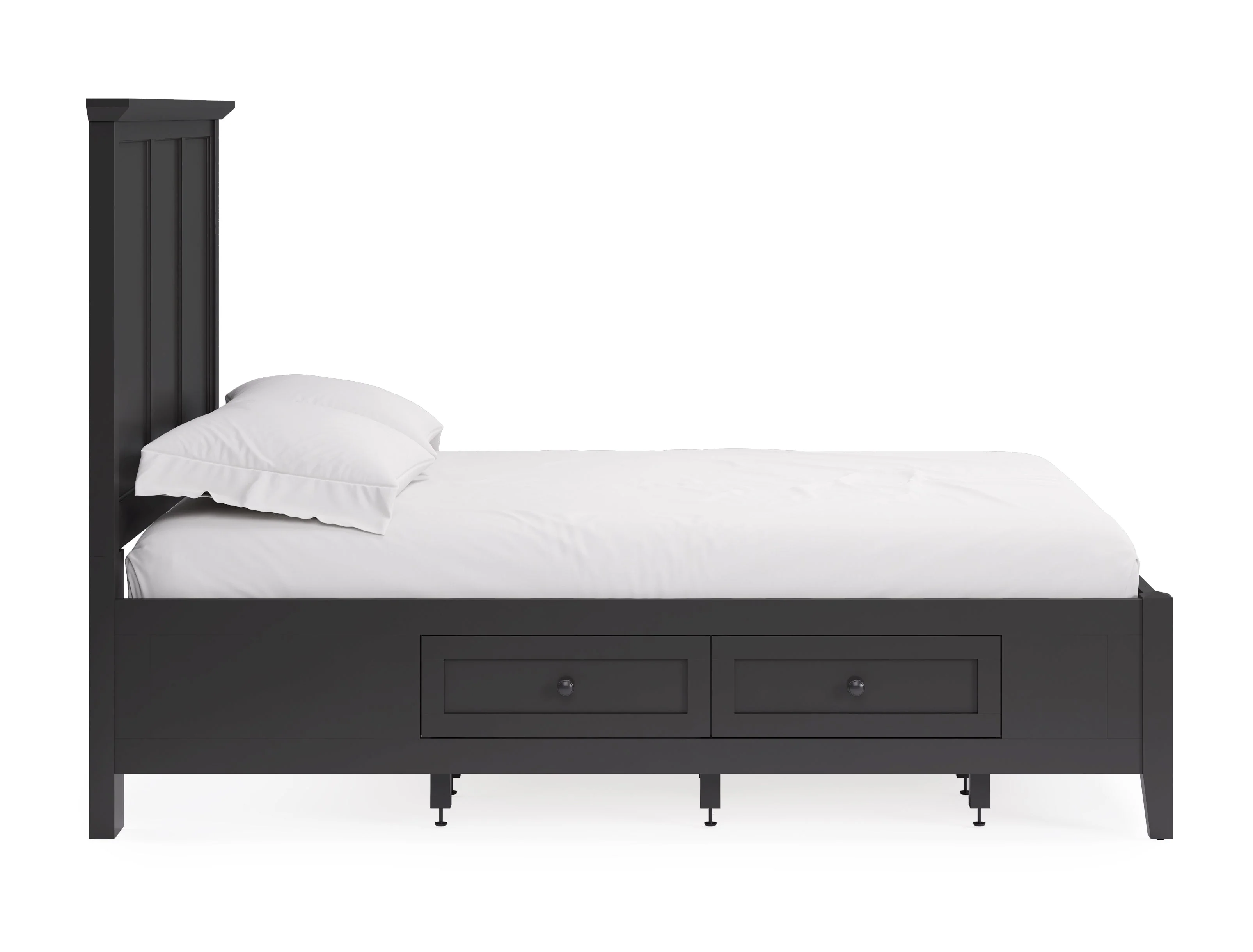 Grace Four Drawer Eastern King Platform Storage Bed in Raven Black - Image 4