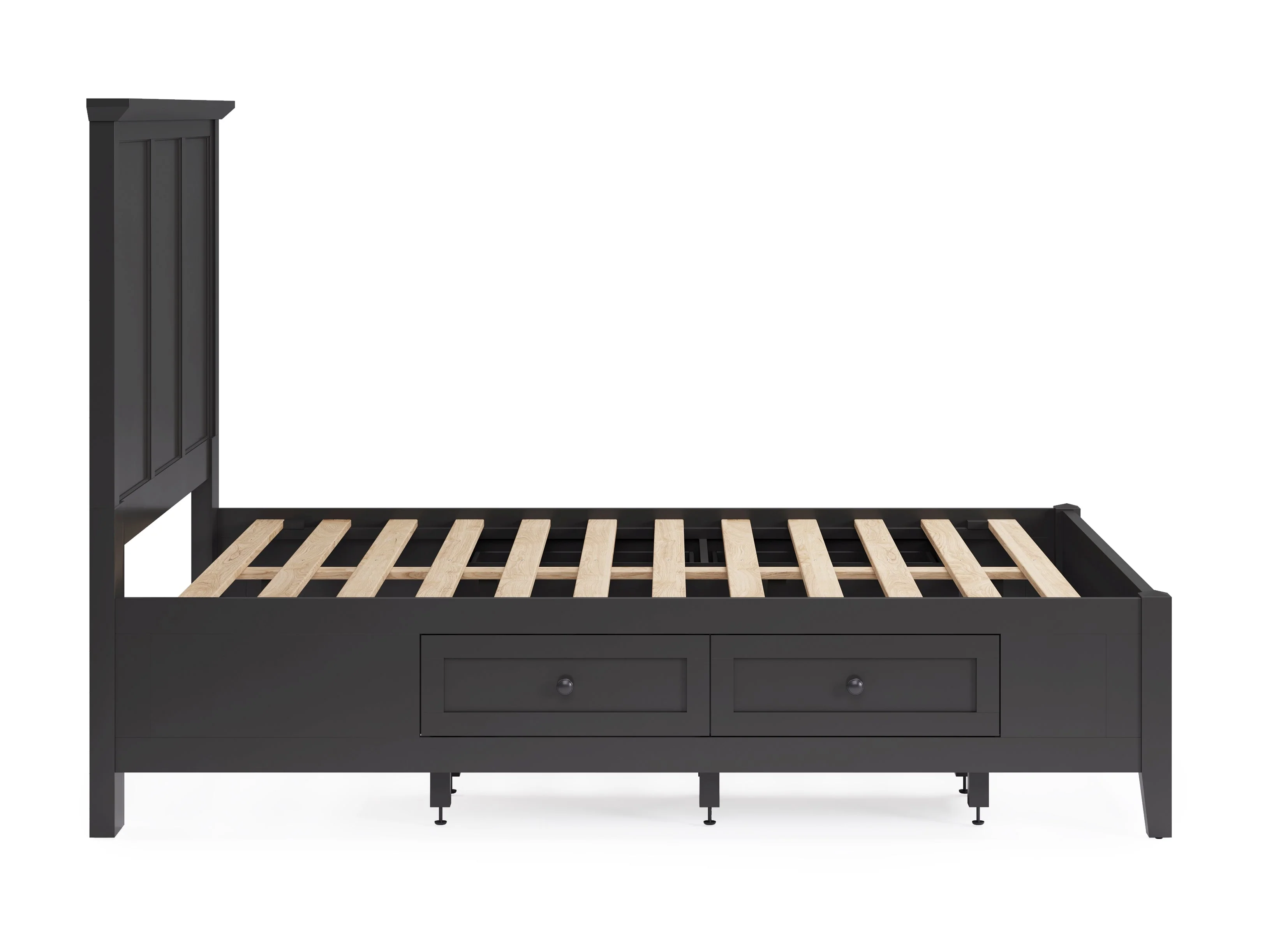 Grace Four Drawer Eastern King Platform Storage Bed in Raven Black - Image 7