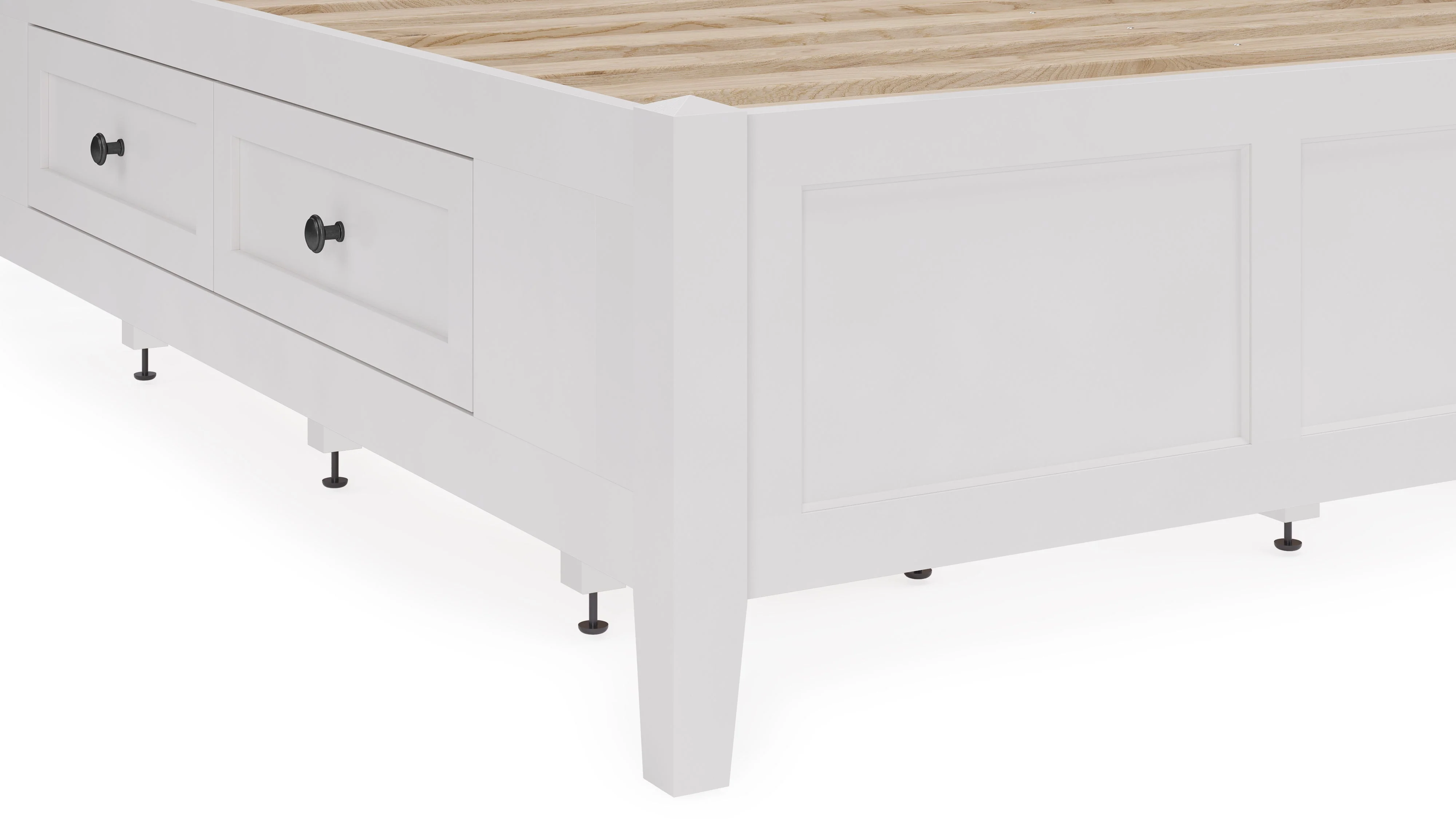 Grace Four Drawer Full Platform Storage Bed in Snowfall White - Image 4