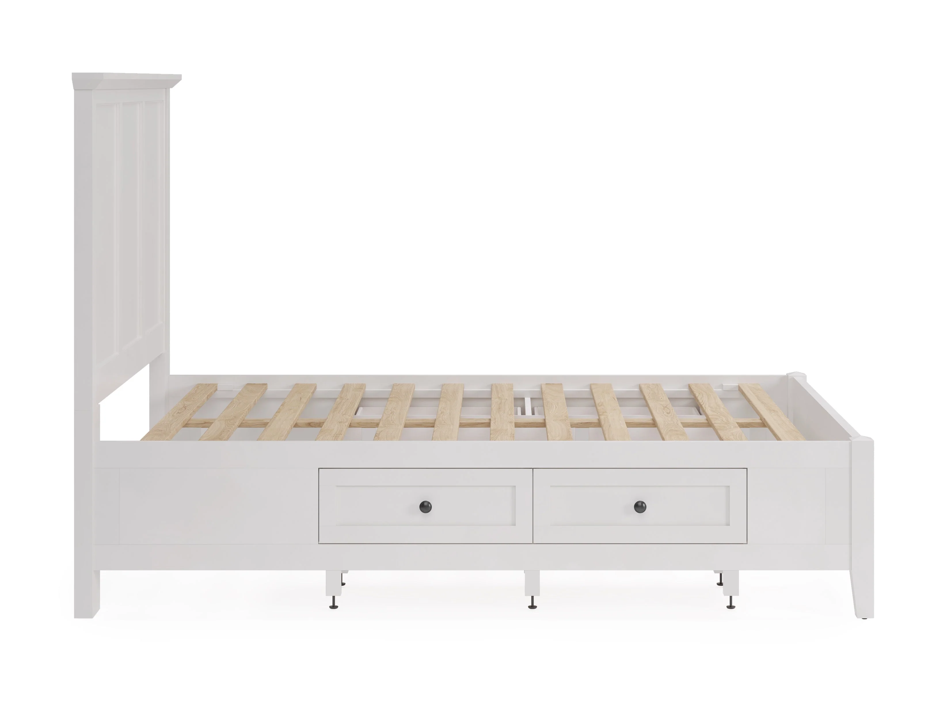 Grace Four Drawer Queen Platform Storage Bed in Snowfall White - Image 9