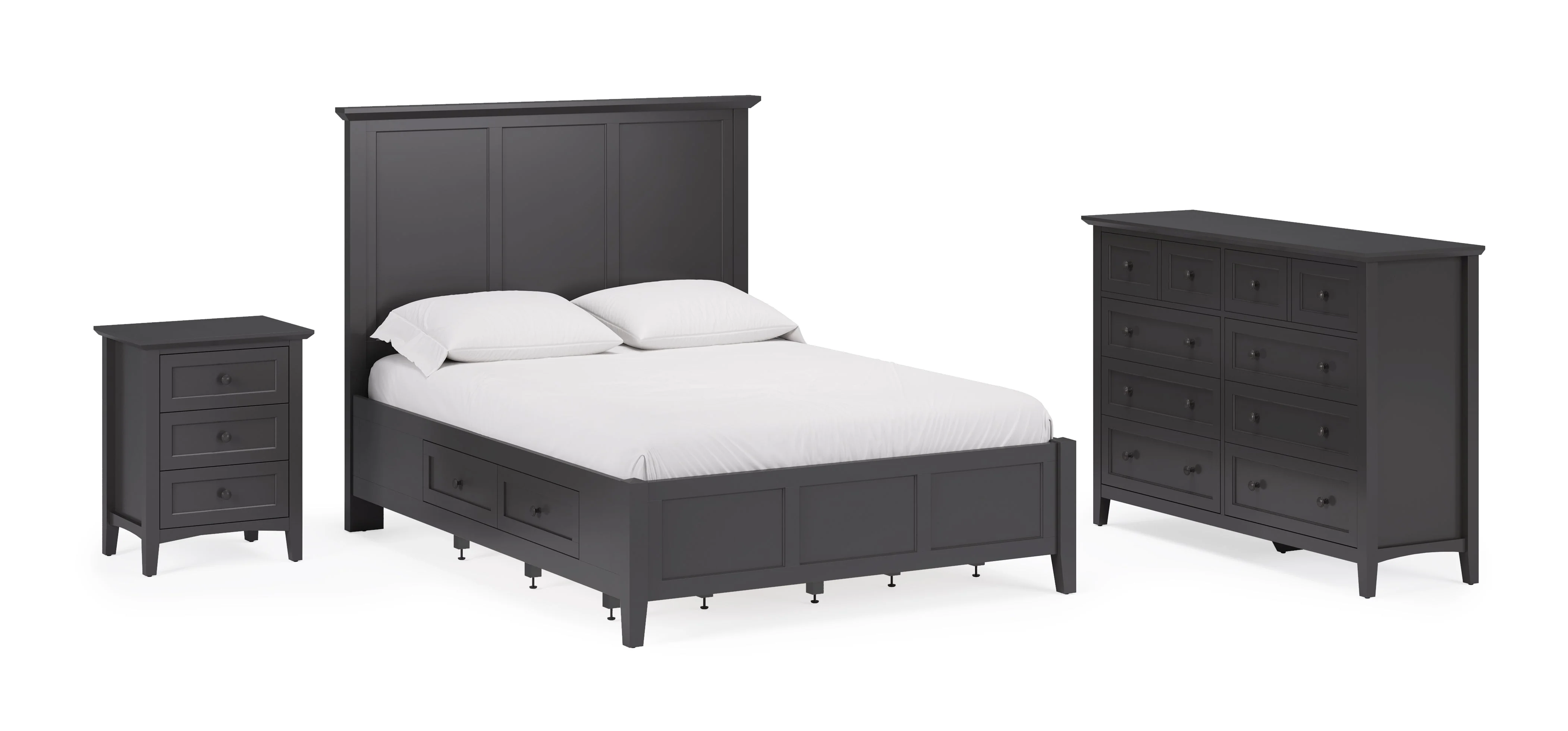 Grace Three Drawer Nightstand in Raven Black - Image 10