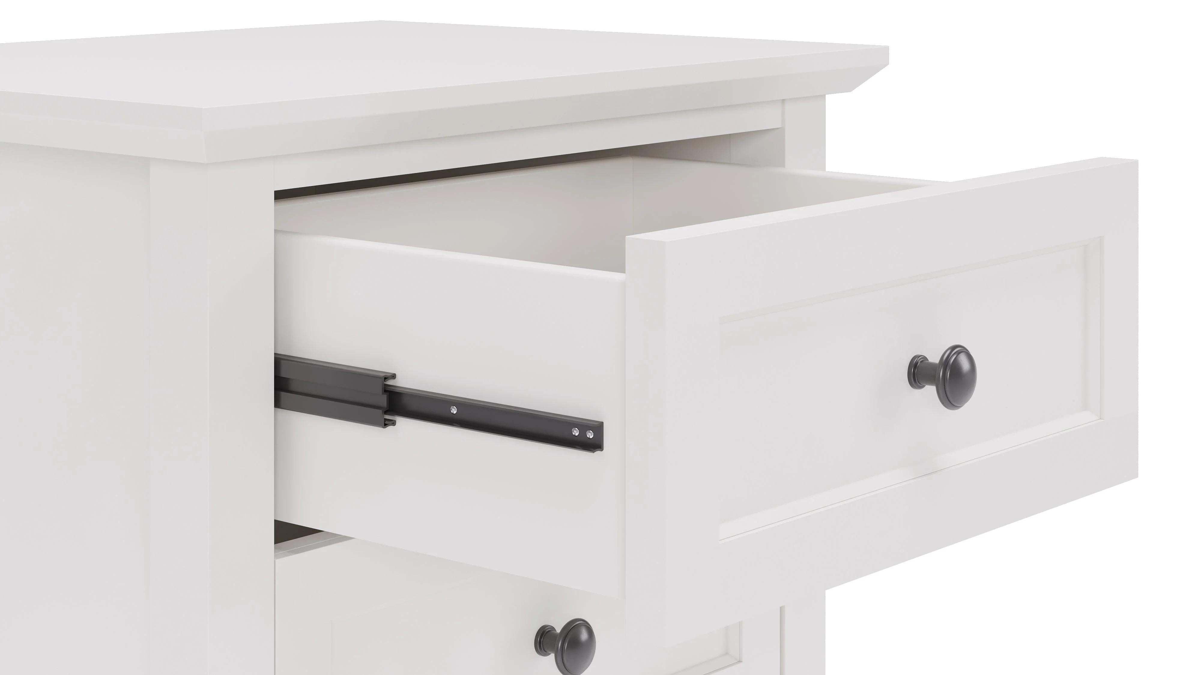 Grace Three Drawer Nightstand in Snowfall White - Image 2