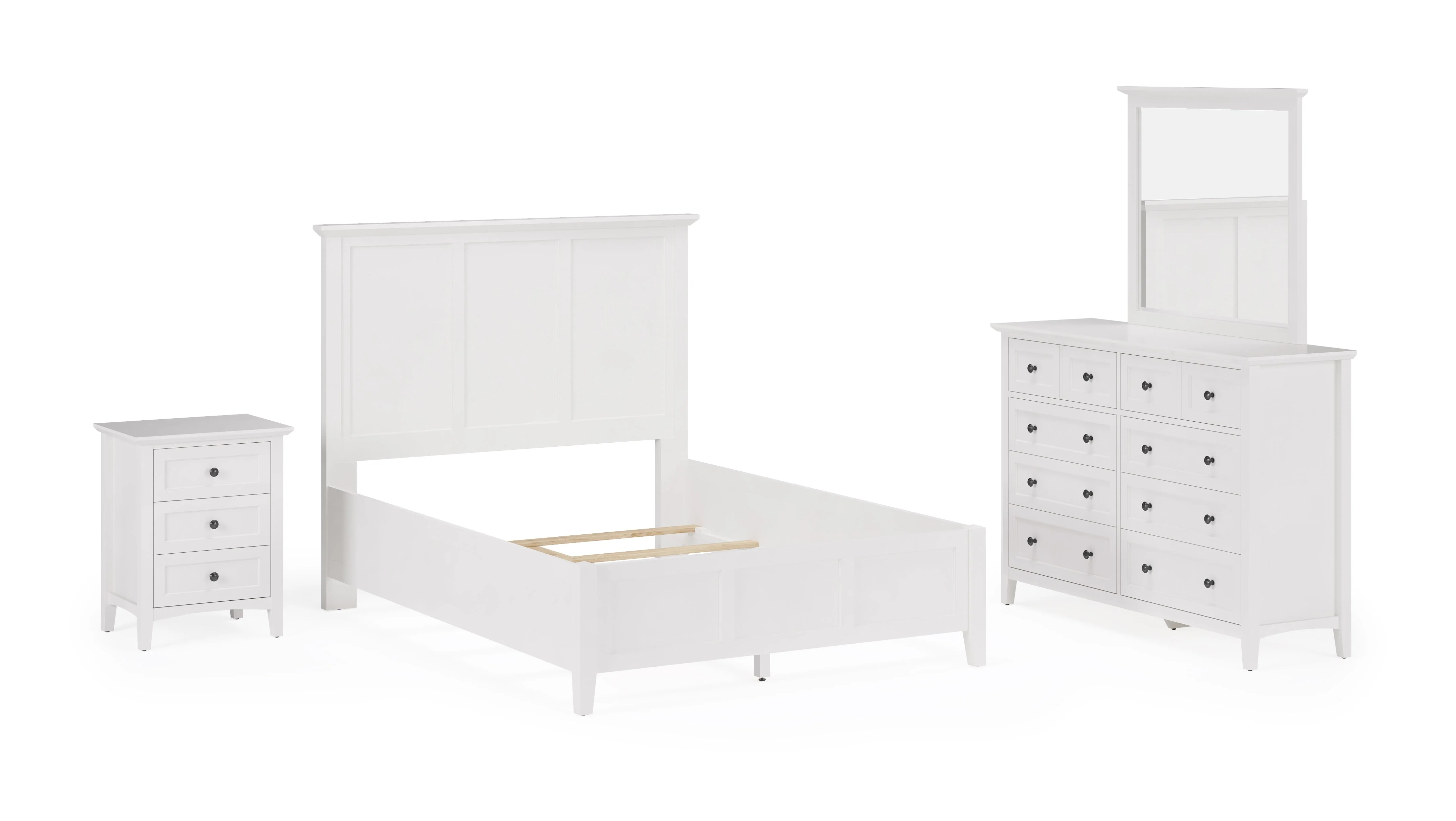 Grace Three Drawer Nightstand in Snowfall White - Image 8