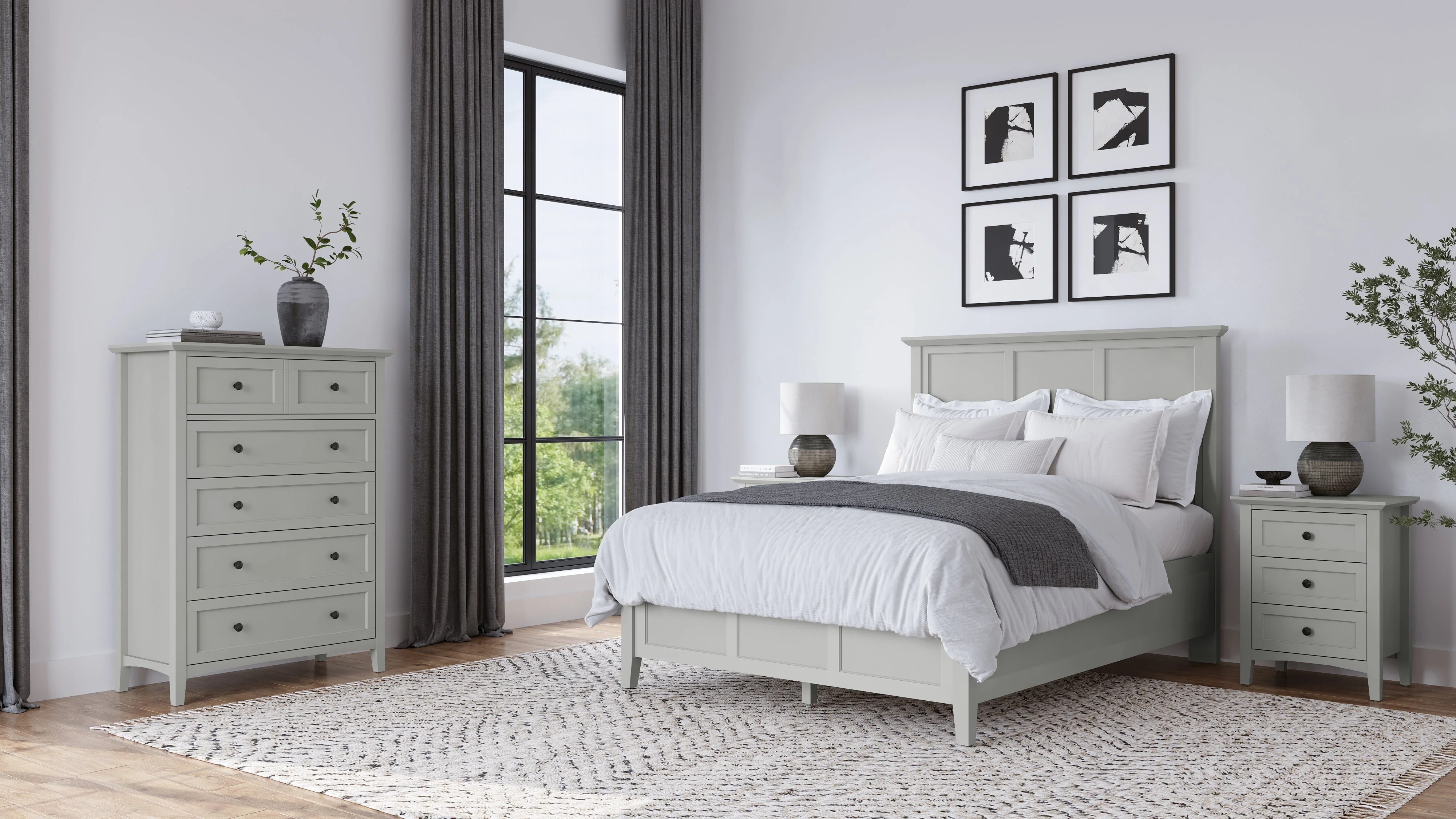 Grace Three Eastern King Panel Bed in Elephant Grey - Image 10