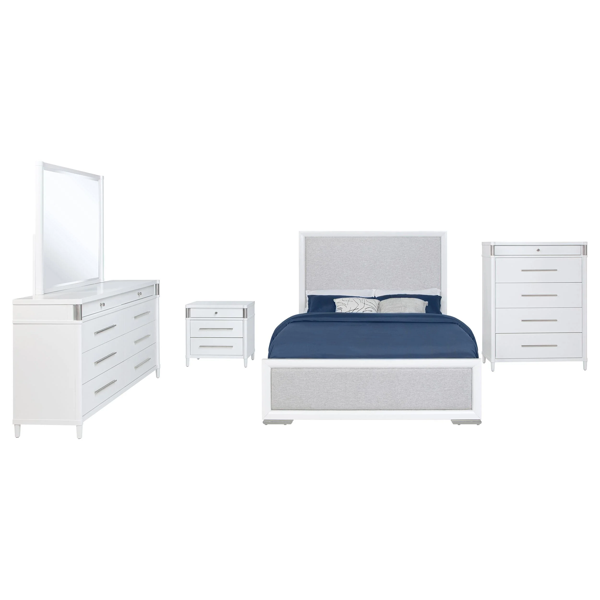 Gracemont White 5-Piece California King Bedroom Set - Image 2