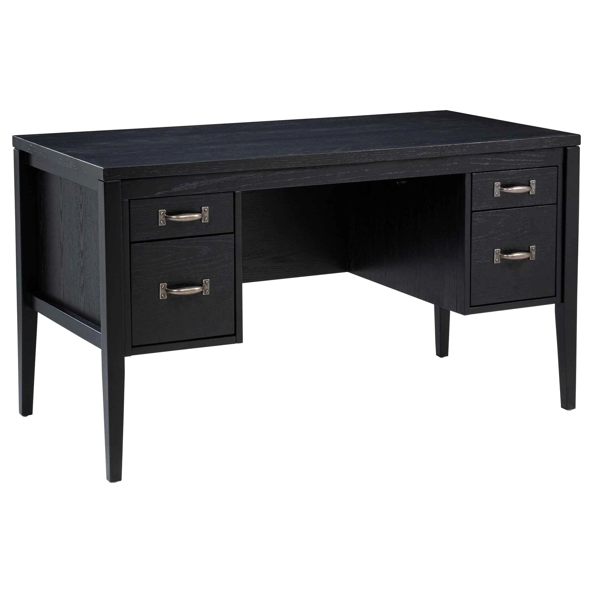 Graham Black 54-inch 4-drawer Double Pedestal Lift Top Computer Desk - Image 3