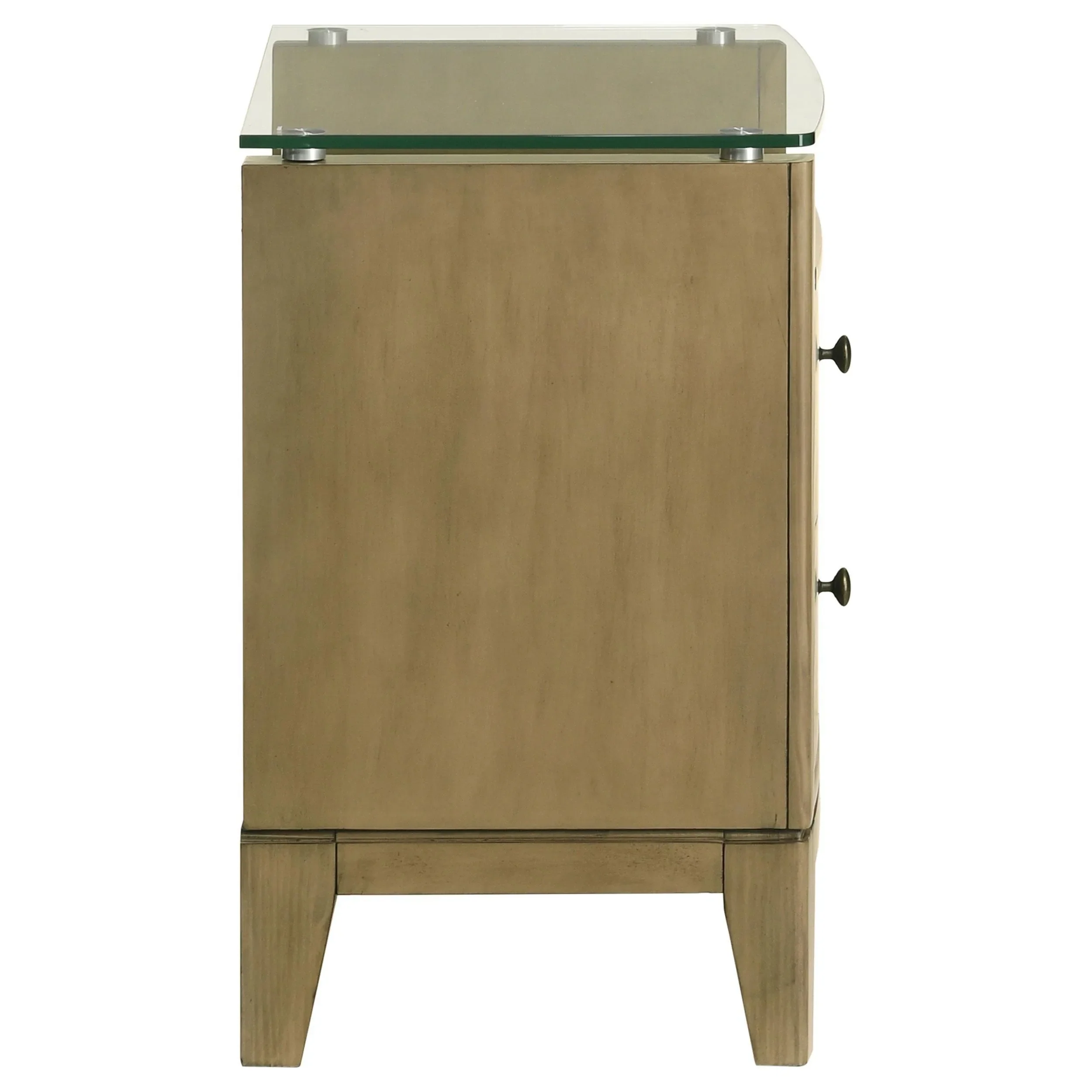 Granada Natural Pine 2-drawer Glass Top Nightstand - Image 9
