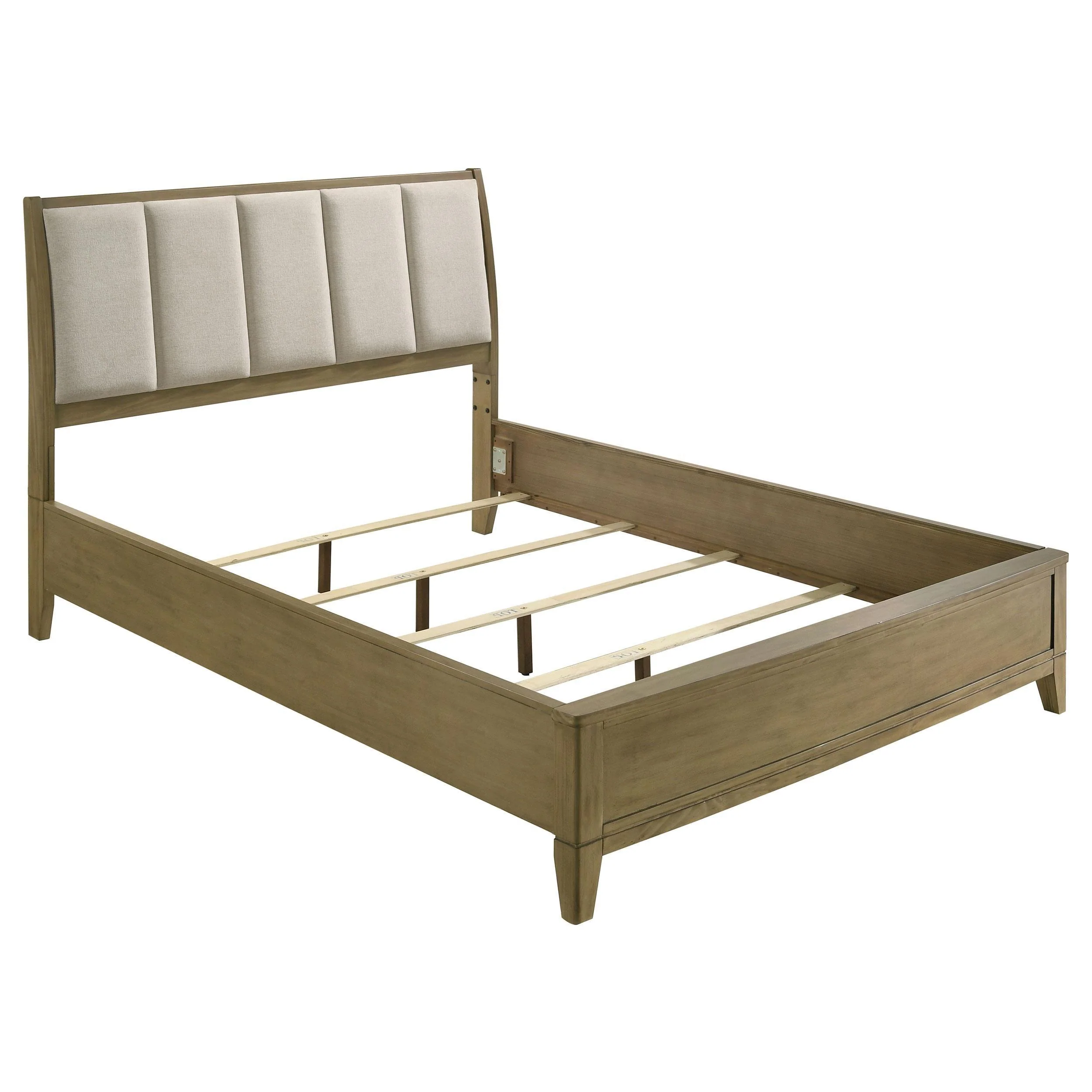 Granada Natural Pine Upholstered Queen Panel Bed - Image 3