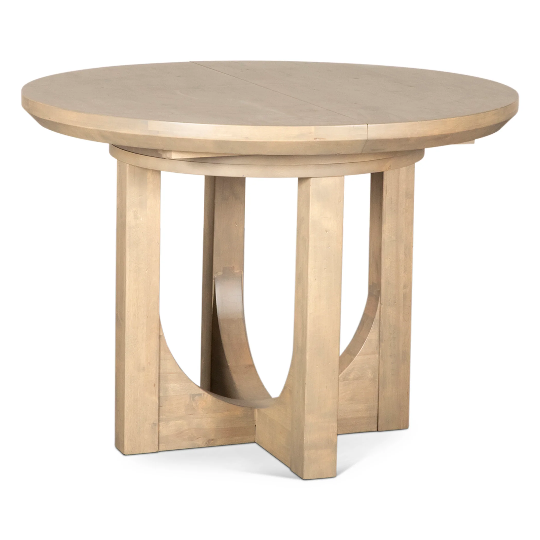 Grassroots Mission 42-60" Round Extension Dining Table in Gray Birch - Image 13