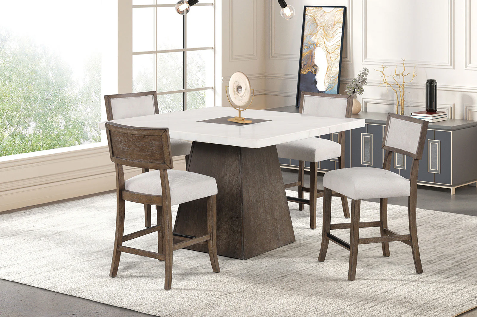 Grasten Dark Walnut/Light Gray Counter Ht. Stool - Image 2