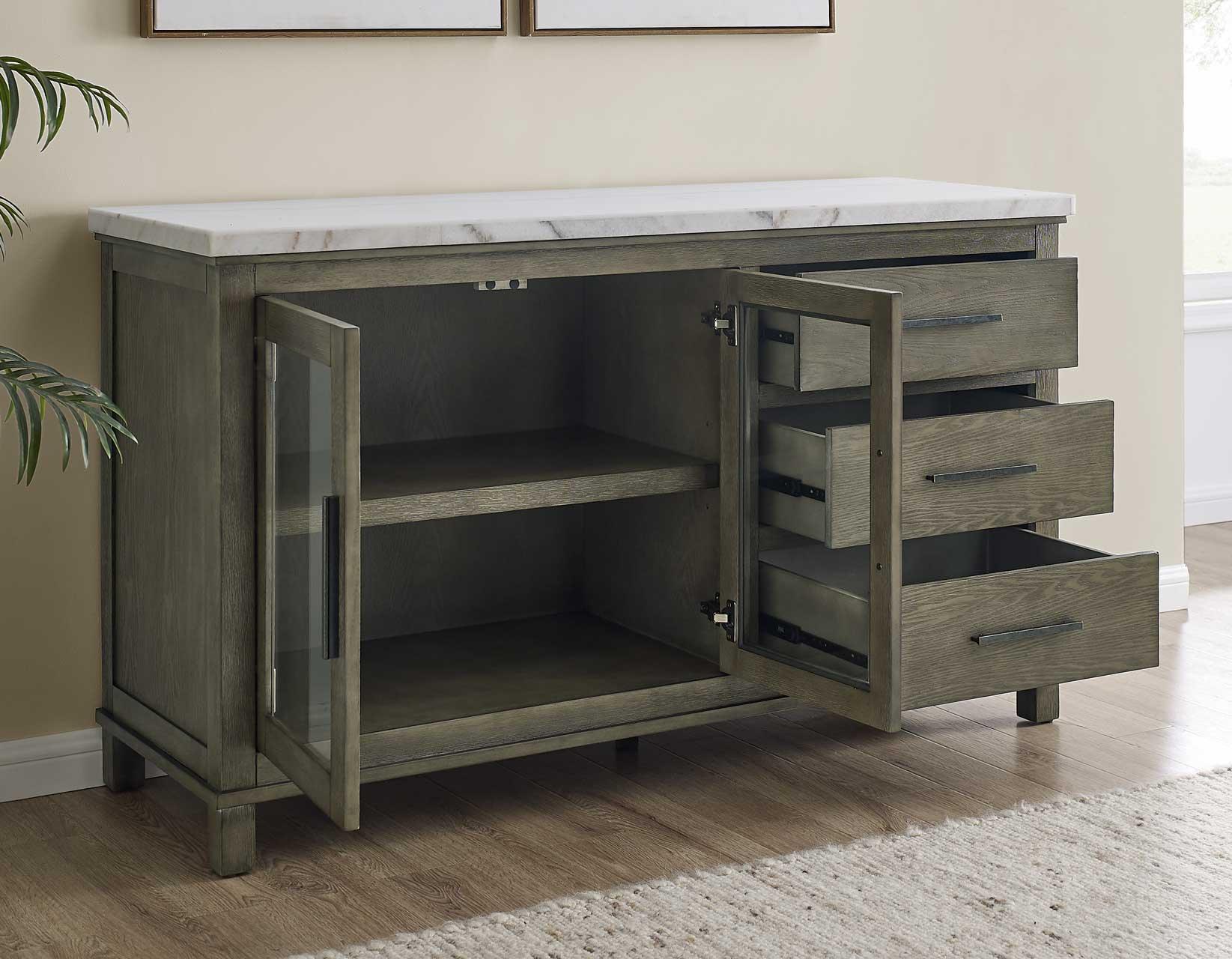 Grayson Server, White Marble Top - Image 2