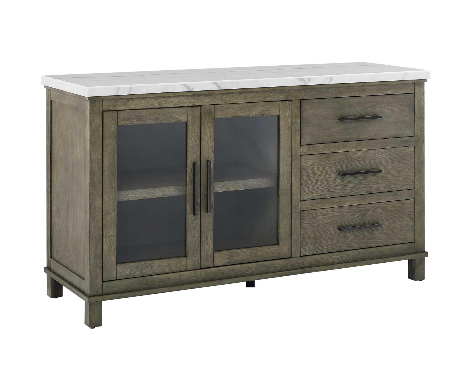 Grayson Server, White Marble Top - Image 3