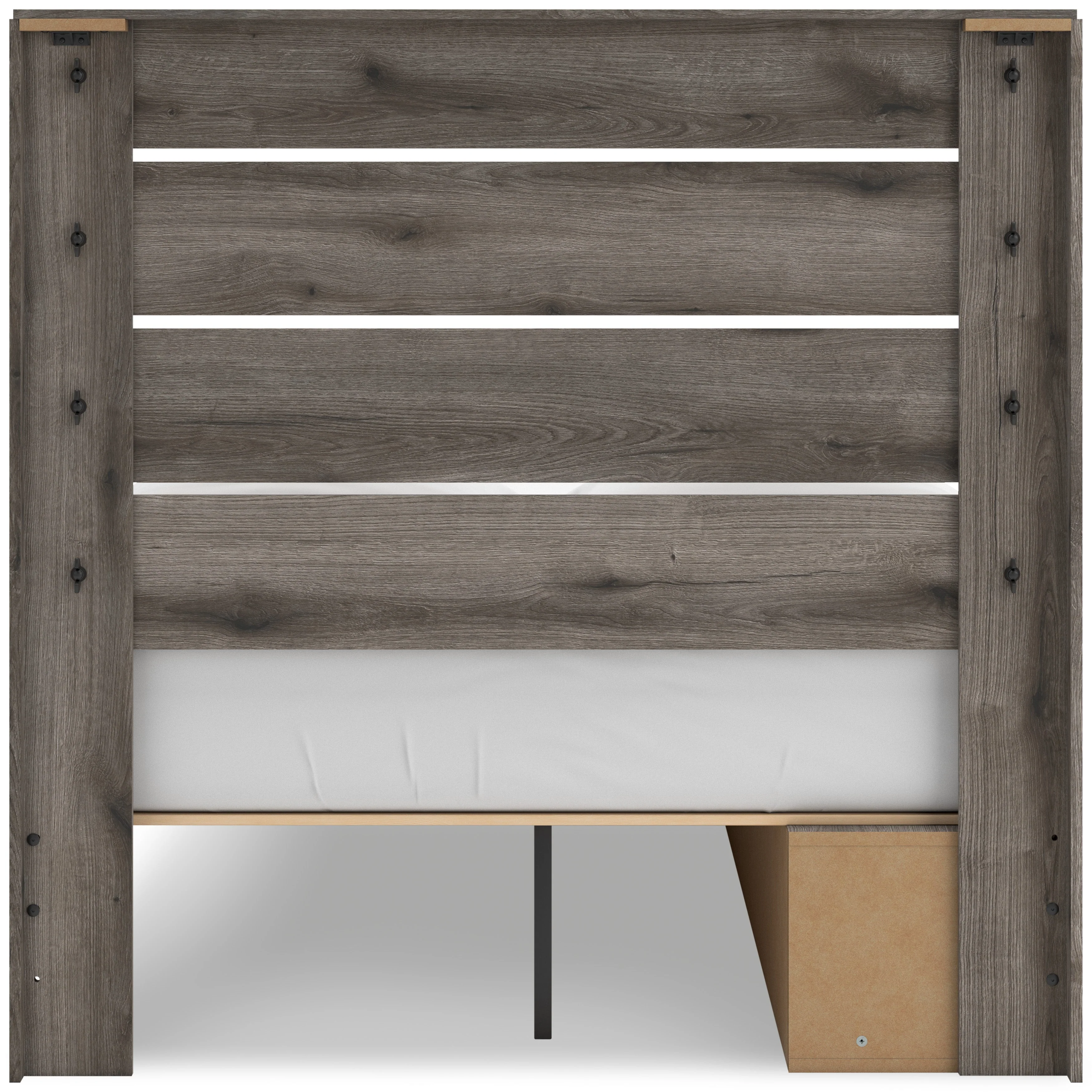 Graystorm Brown Gray Storage Panel Bedroom Set with 4 Side Drawers - Image 10