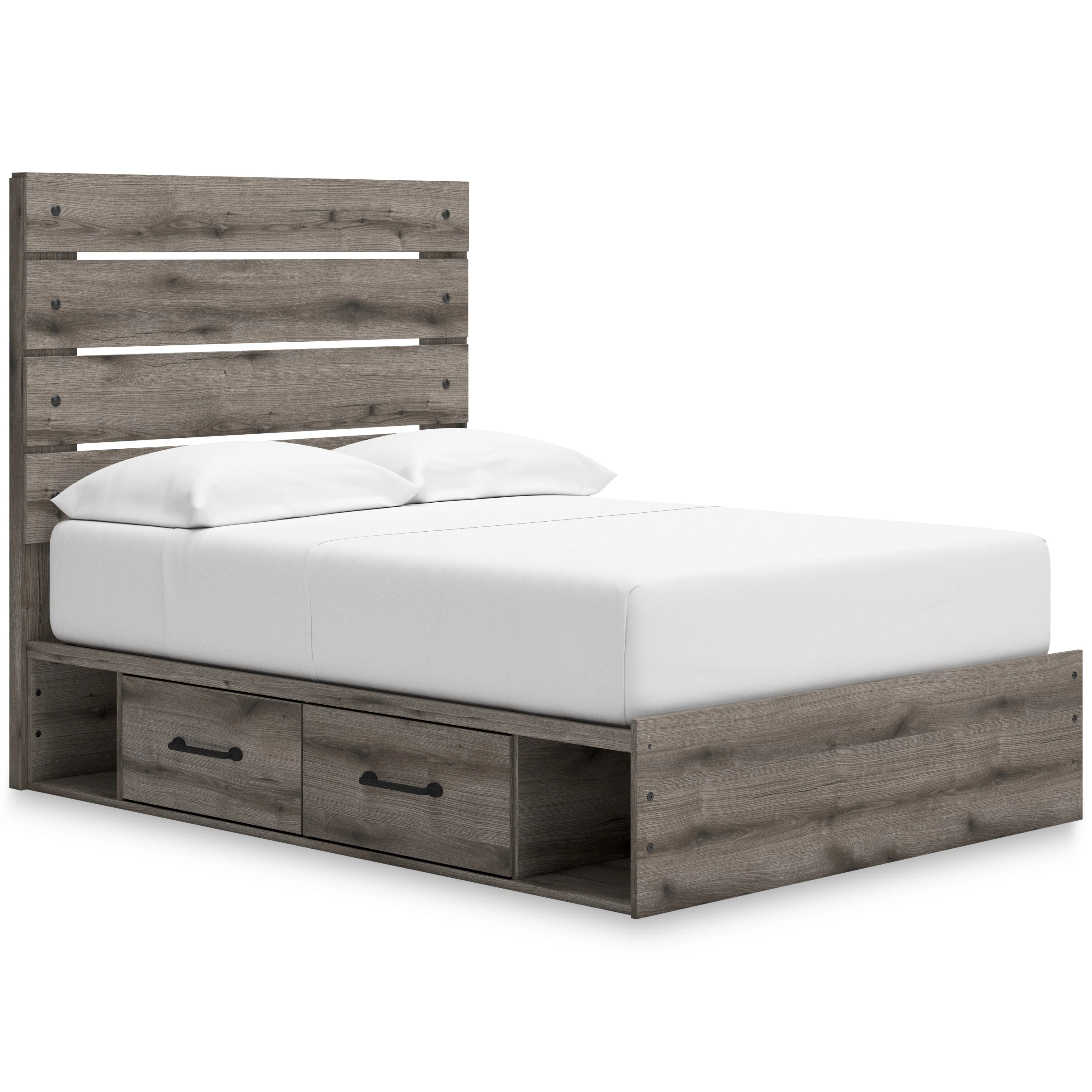Graystorm Brown Gray Storage Panel Bedroom Set with 4 Side Drawers - Image 3