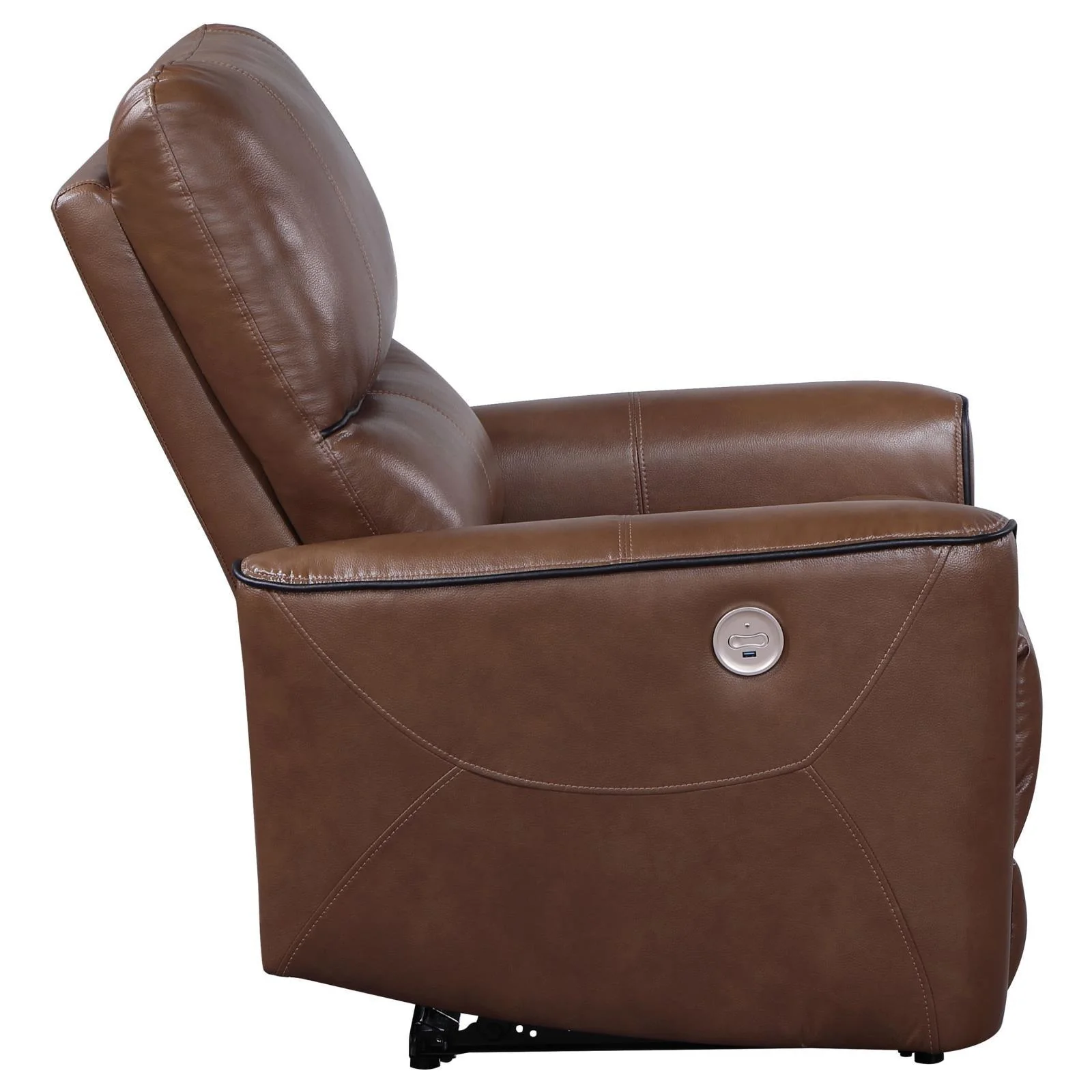 Greenfield Saddle Brown Upholstered Power Recliner Chair - Image 5