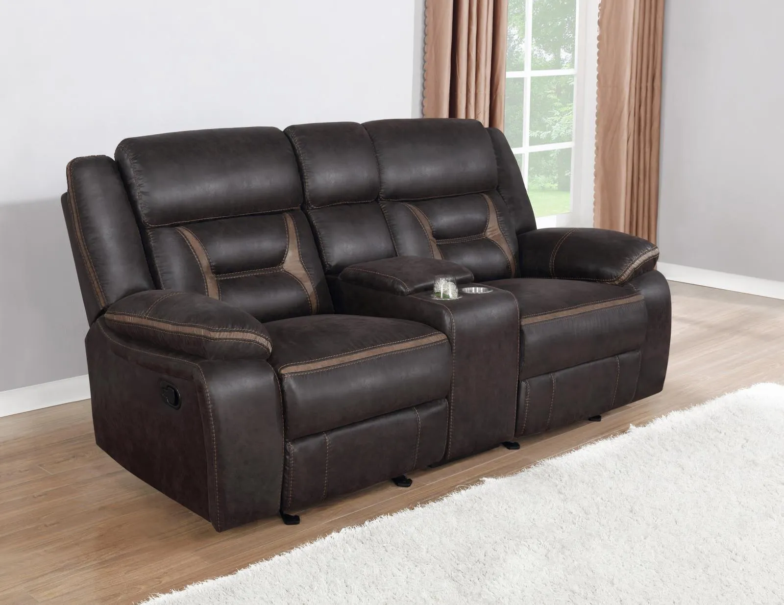 Greer Dark Brown 3-Piece Upholstered Tufted Living Room Set - Image 6