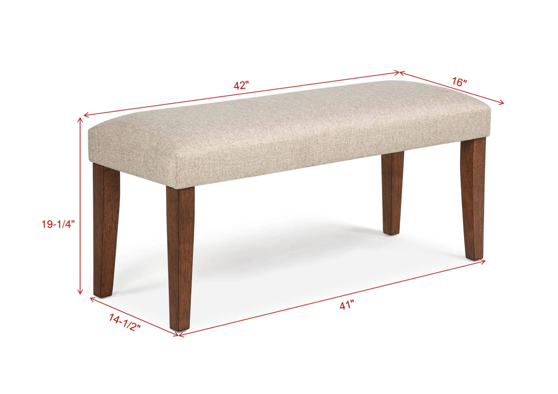 Gregory Beige and Brown Dining Bench - Image 3