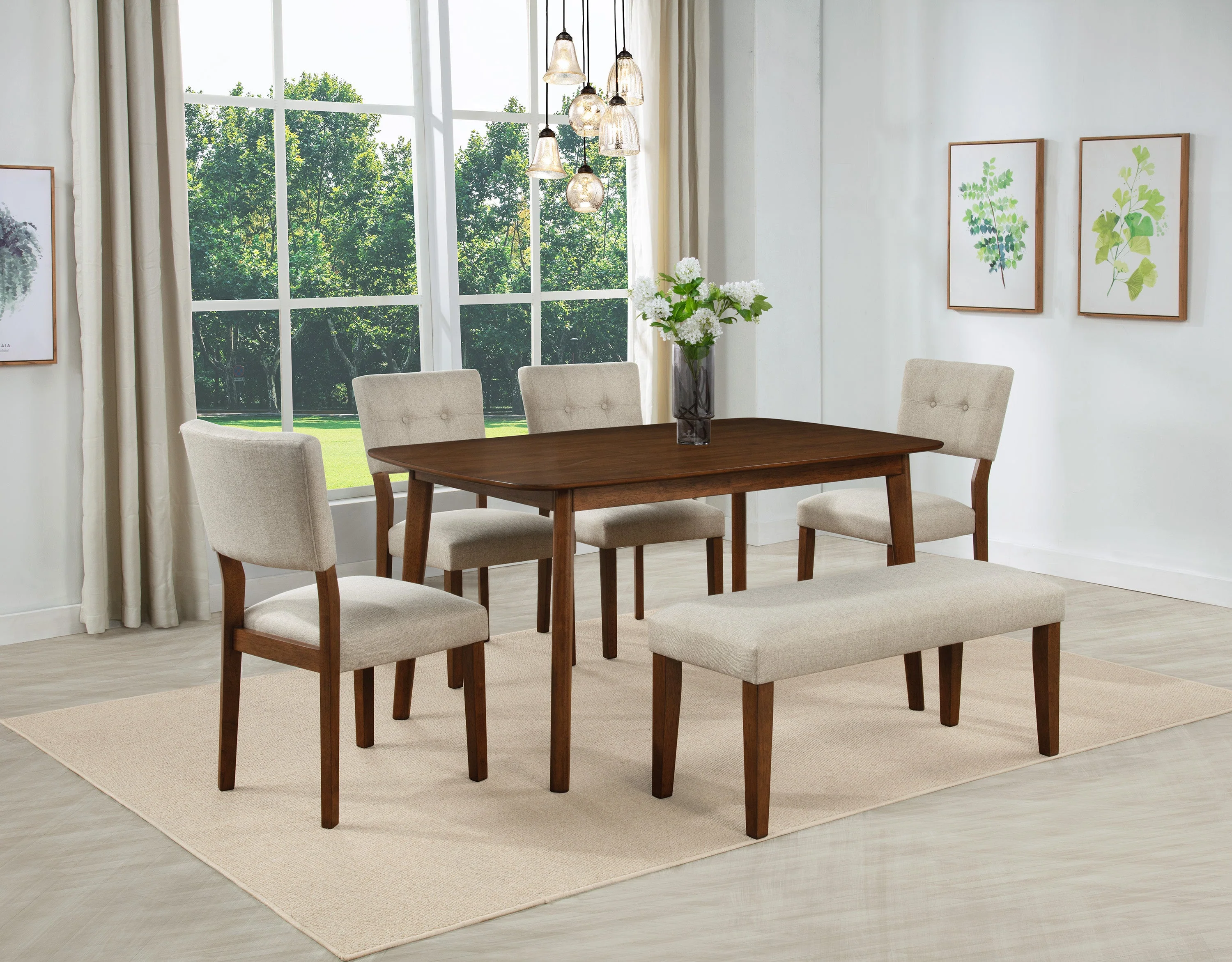 Gregory Beige and Brown Dining Set - Image 3
